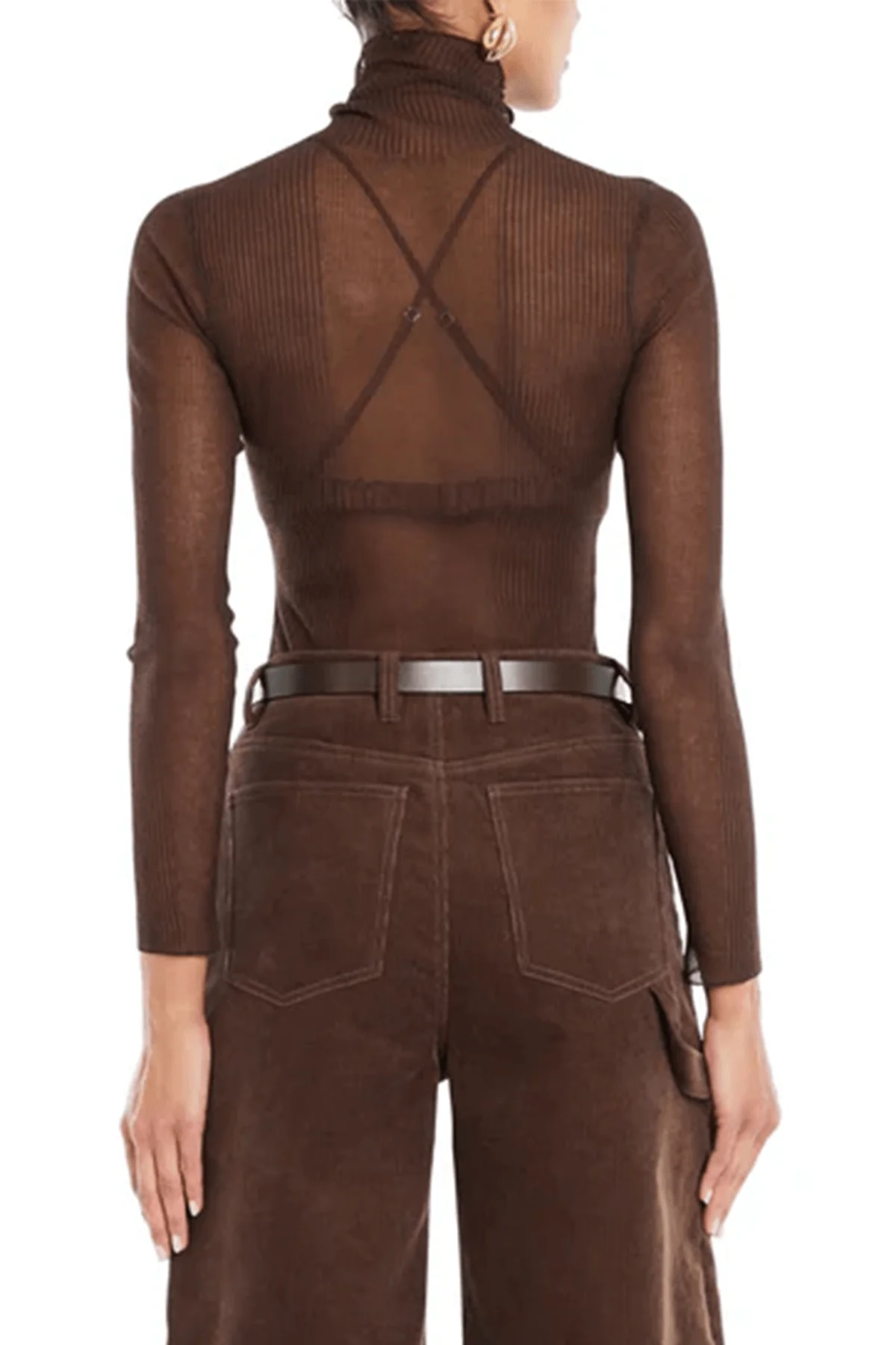 Piper Sweater Top in Slate Brown - Image 3