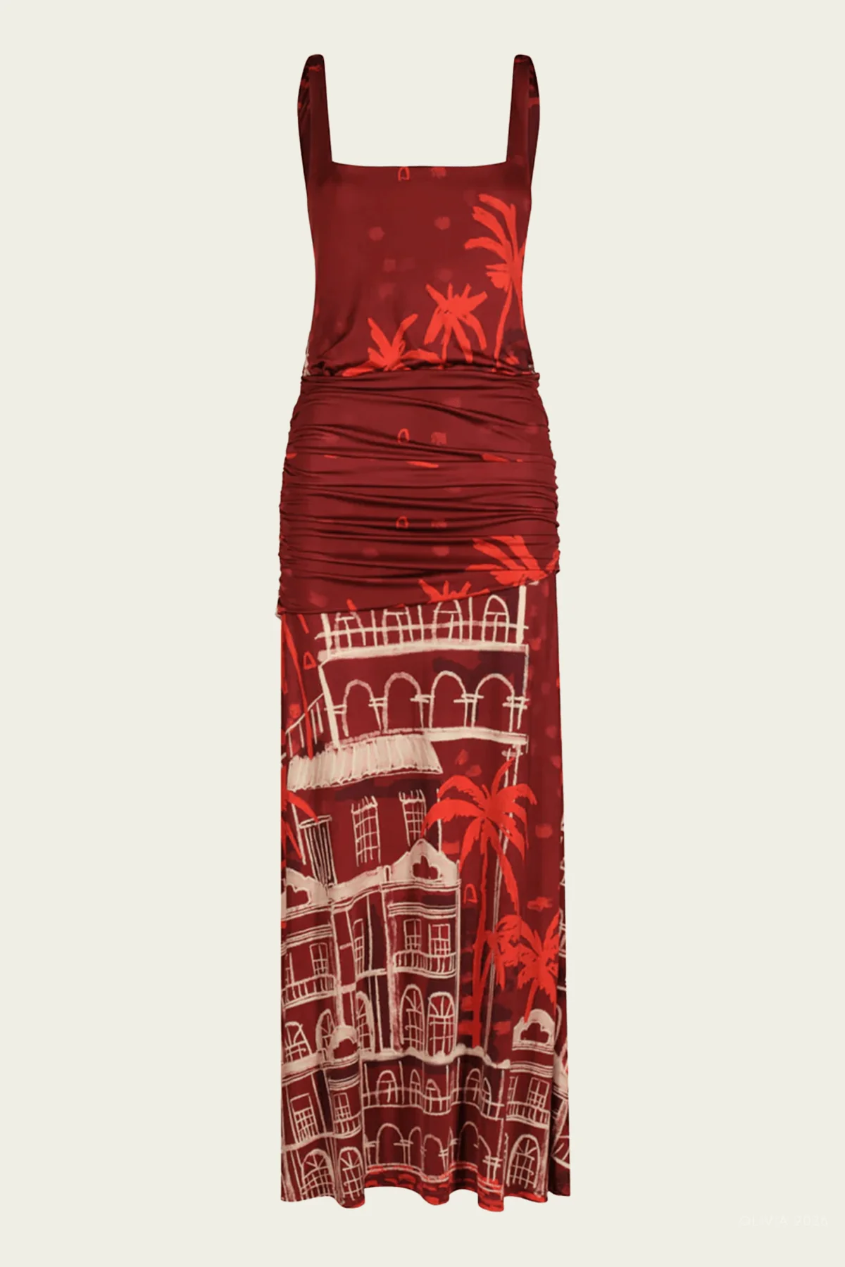 Plant of Joy Dress in Wine Red