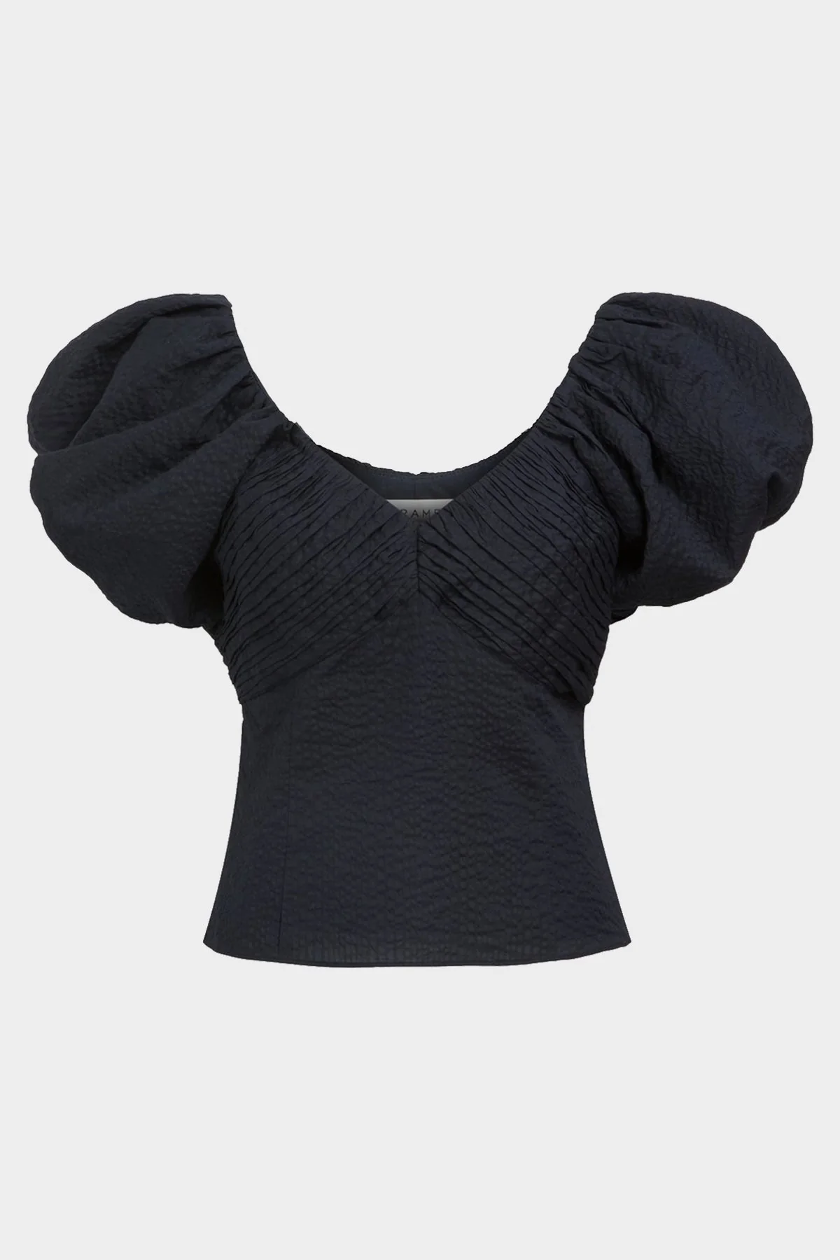 Puff Sleeve Top in Navy