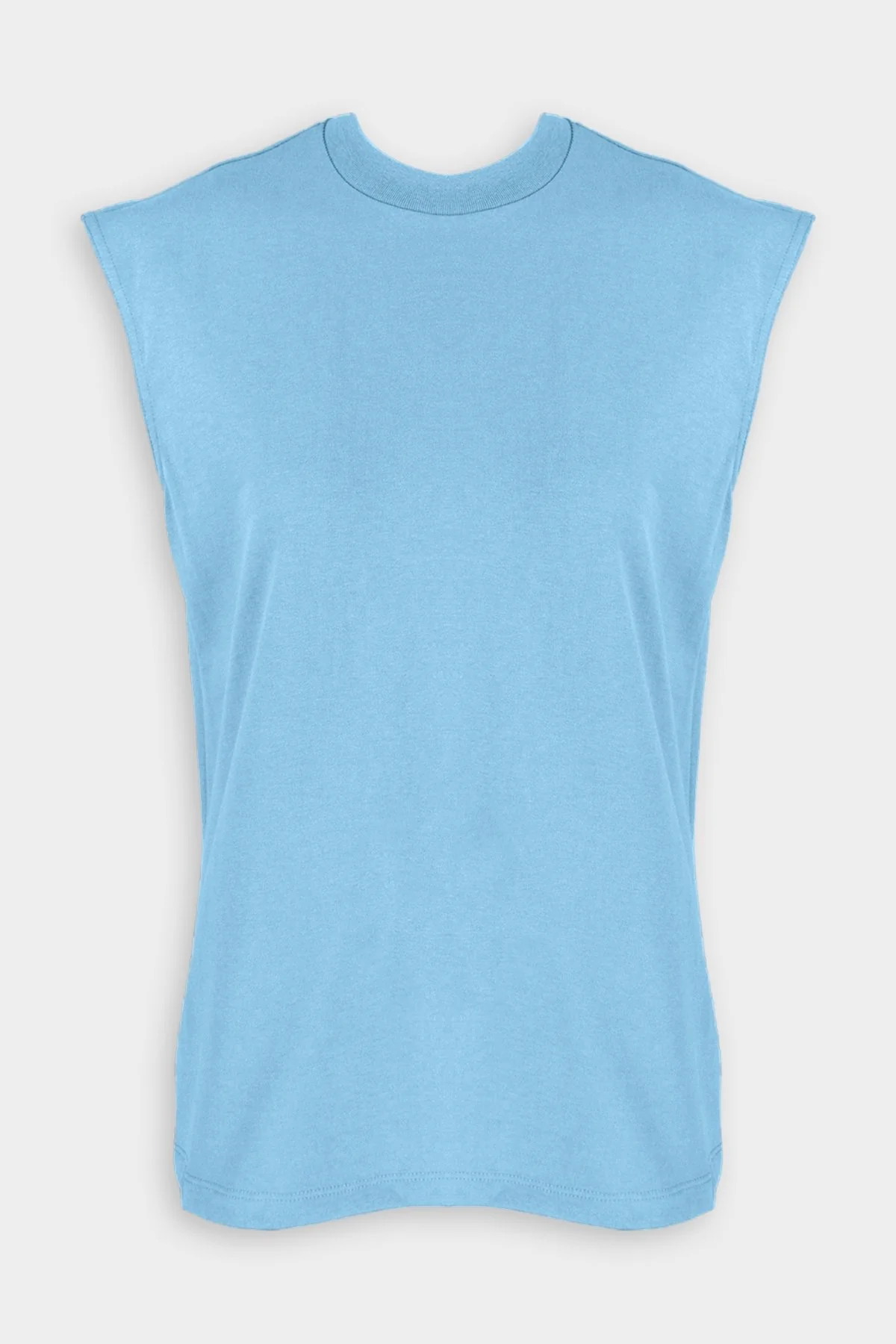 Punto Milano Mockneck T-Shirt in Aquamarine Blue