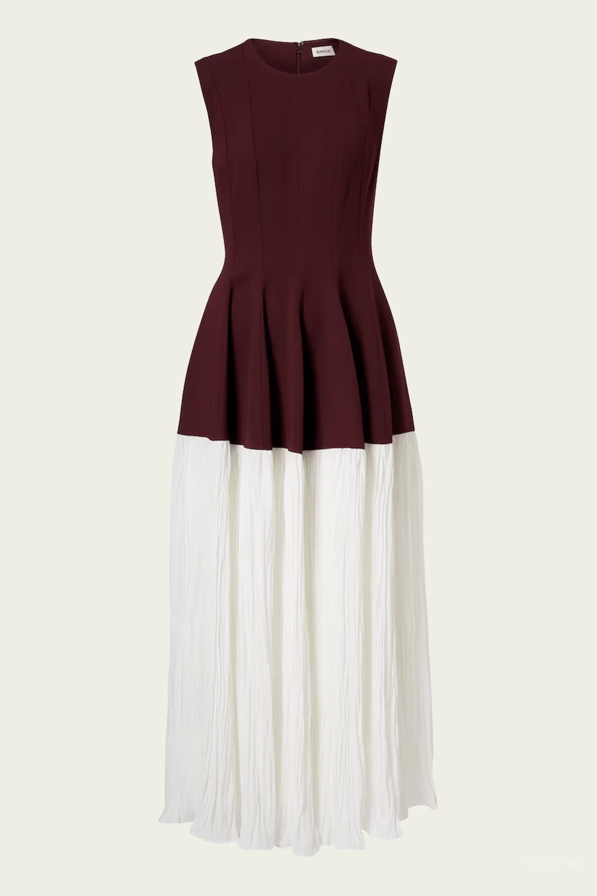 Raleigh Pleated Midi Dress in Mahogany Multi