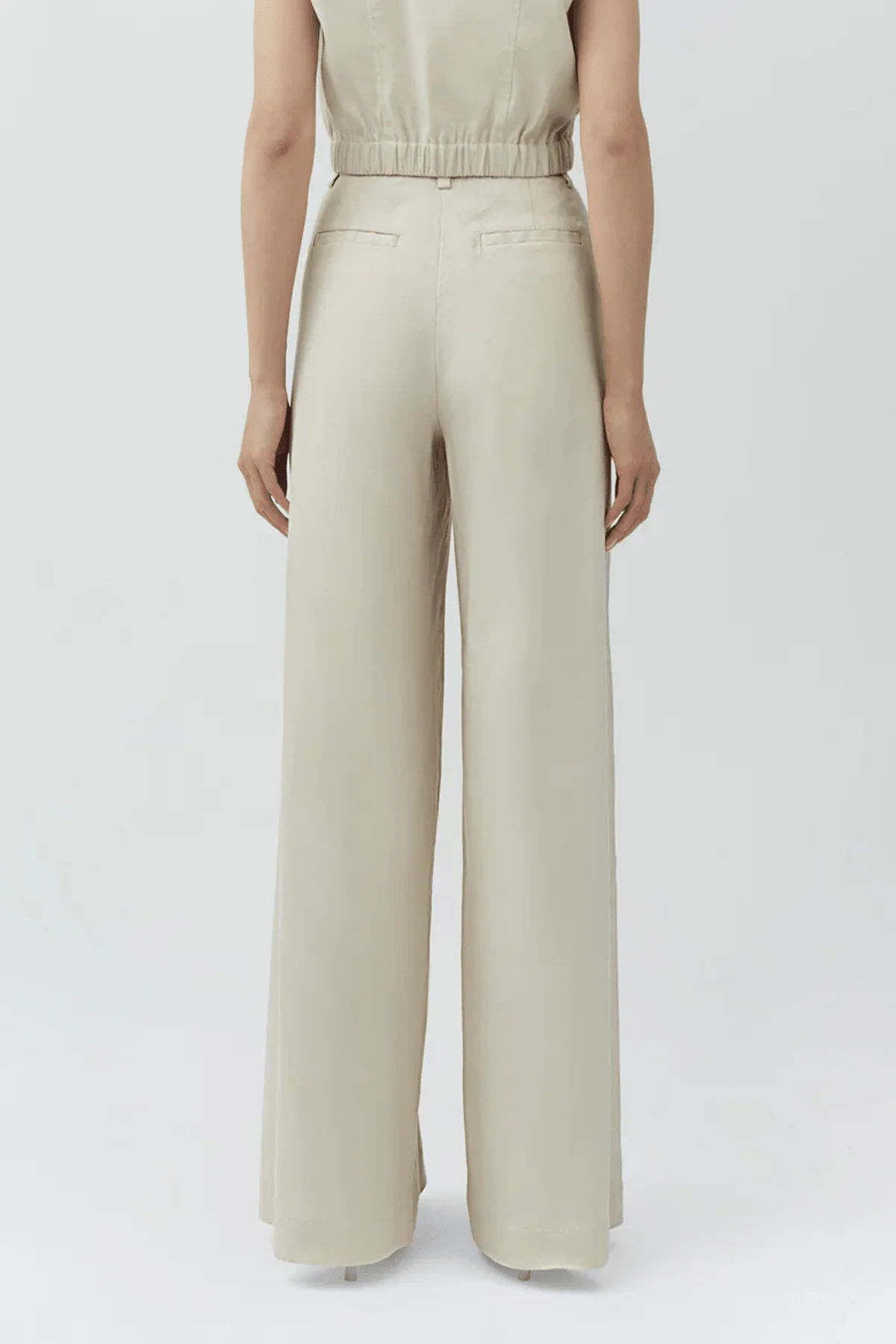 Ramsey Linen Wide Leg Pant in Sand - Image 3