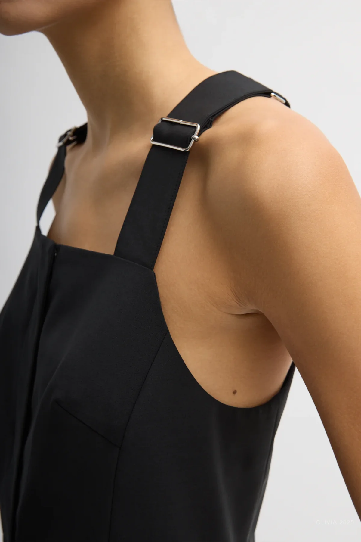 Recycled Tropical Wool Overall Top in Black - Image 4