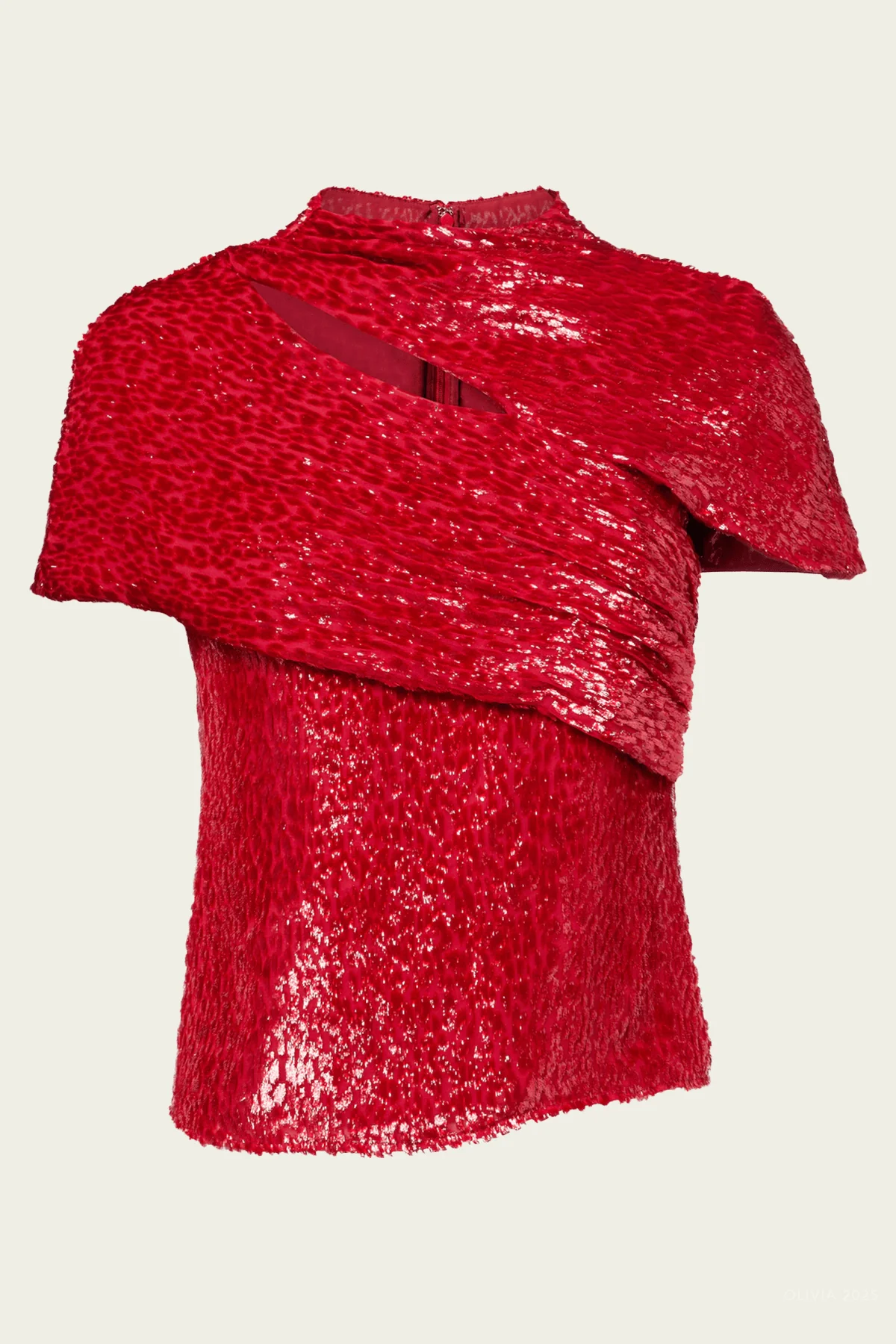 Red Fil Coupe Cut Out Top
