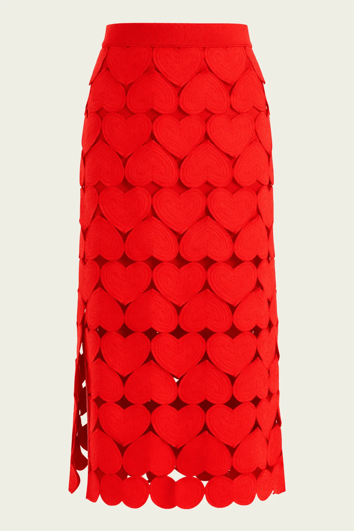 Red Hearts Midi Skirt