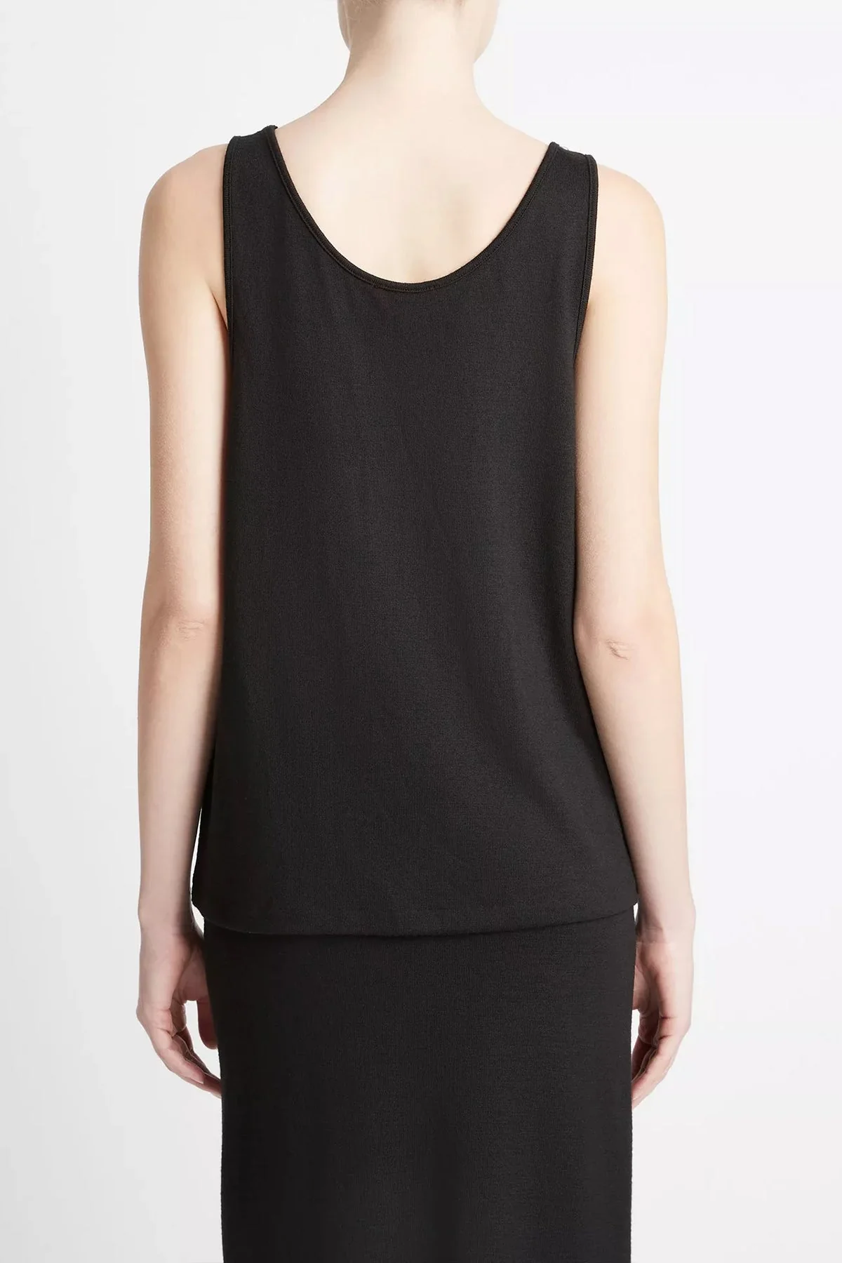 Relaxed Scoop-Neck Tank in Black - Image 2