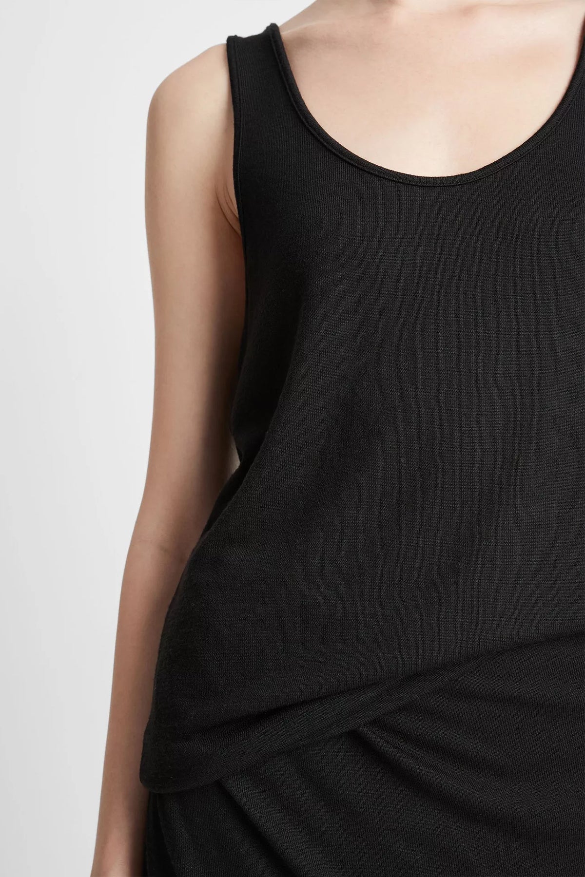Relaxed Scoop-Neck Tank in Black - Image 3