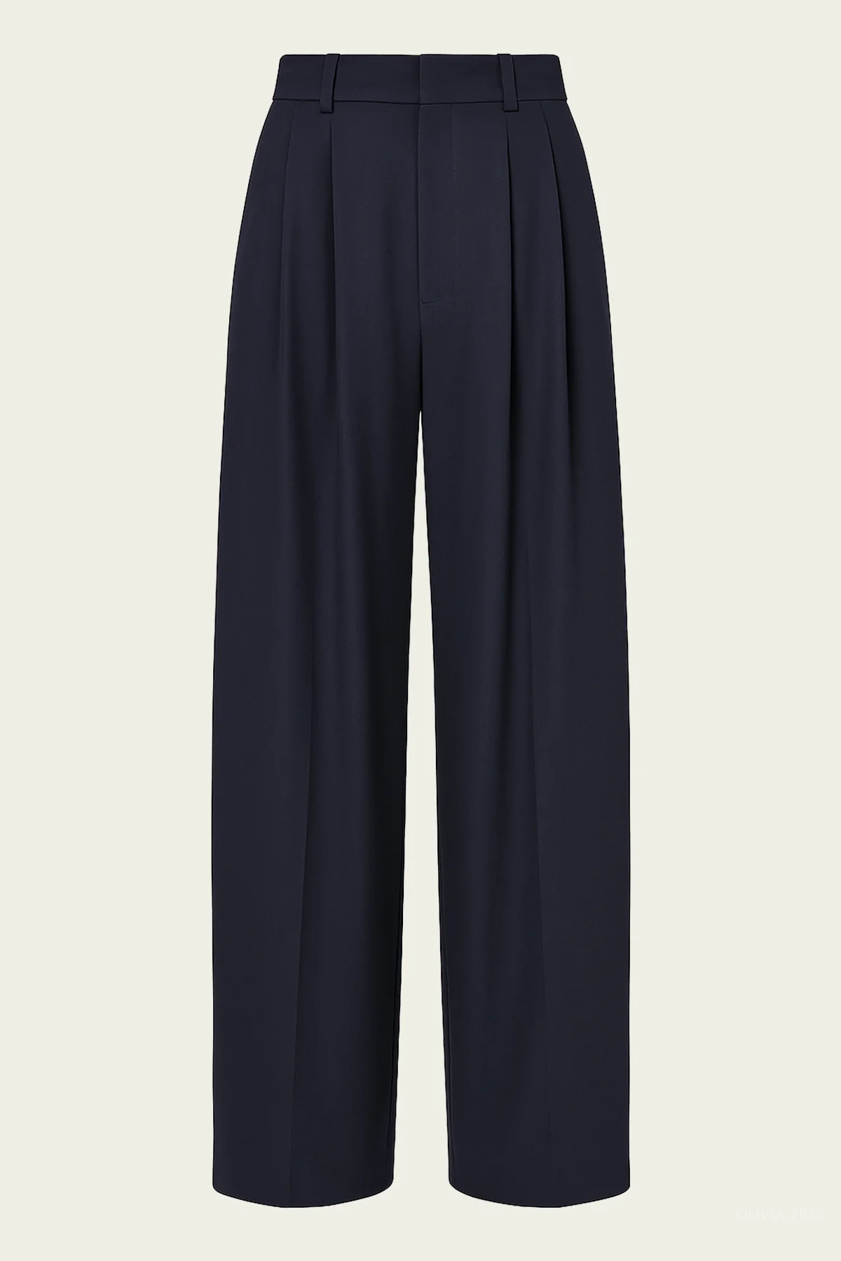 Relaxed Suiting Triple Pleat Pant in Navy