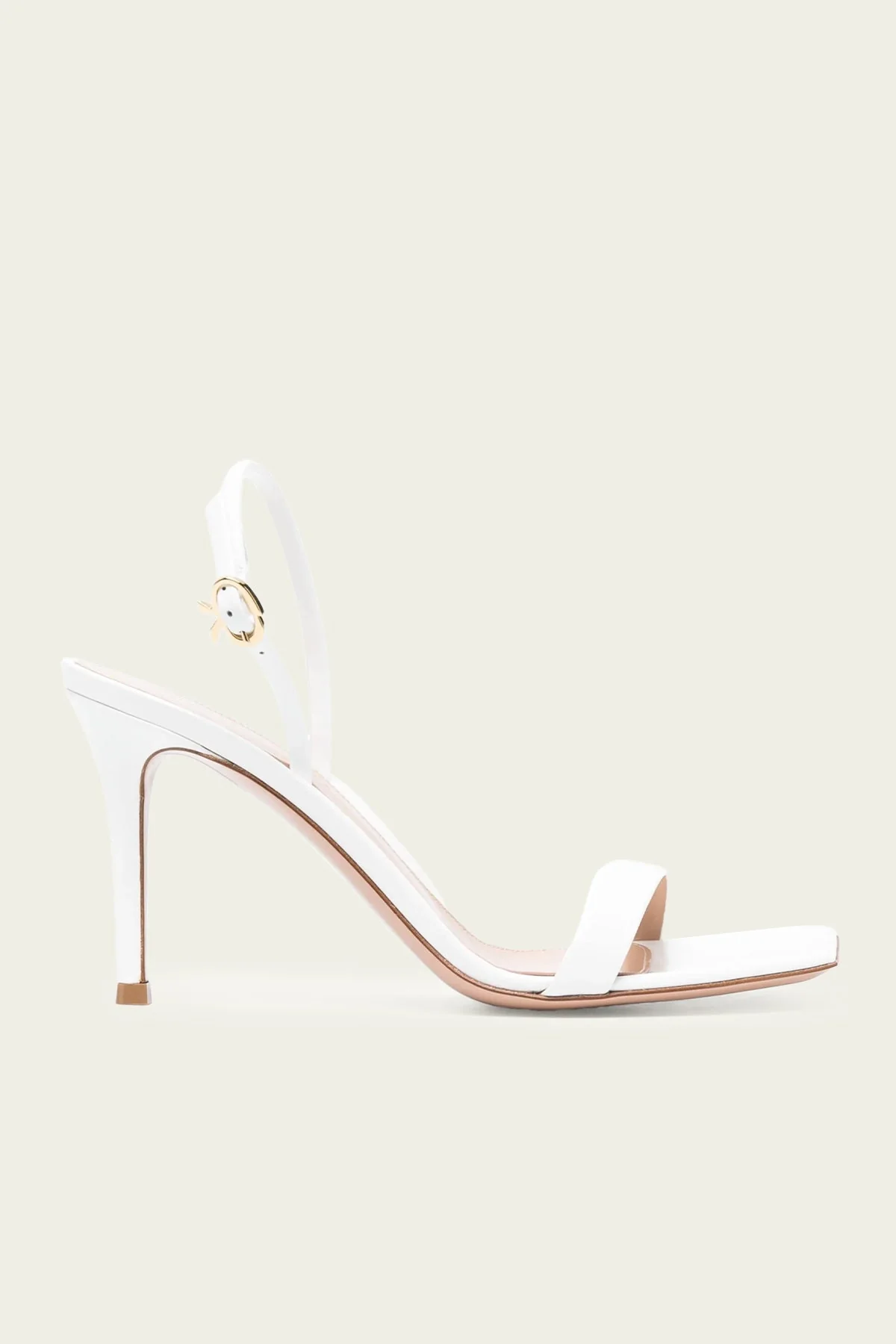 Ribbon Stilleto Slingback Sandal in White