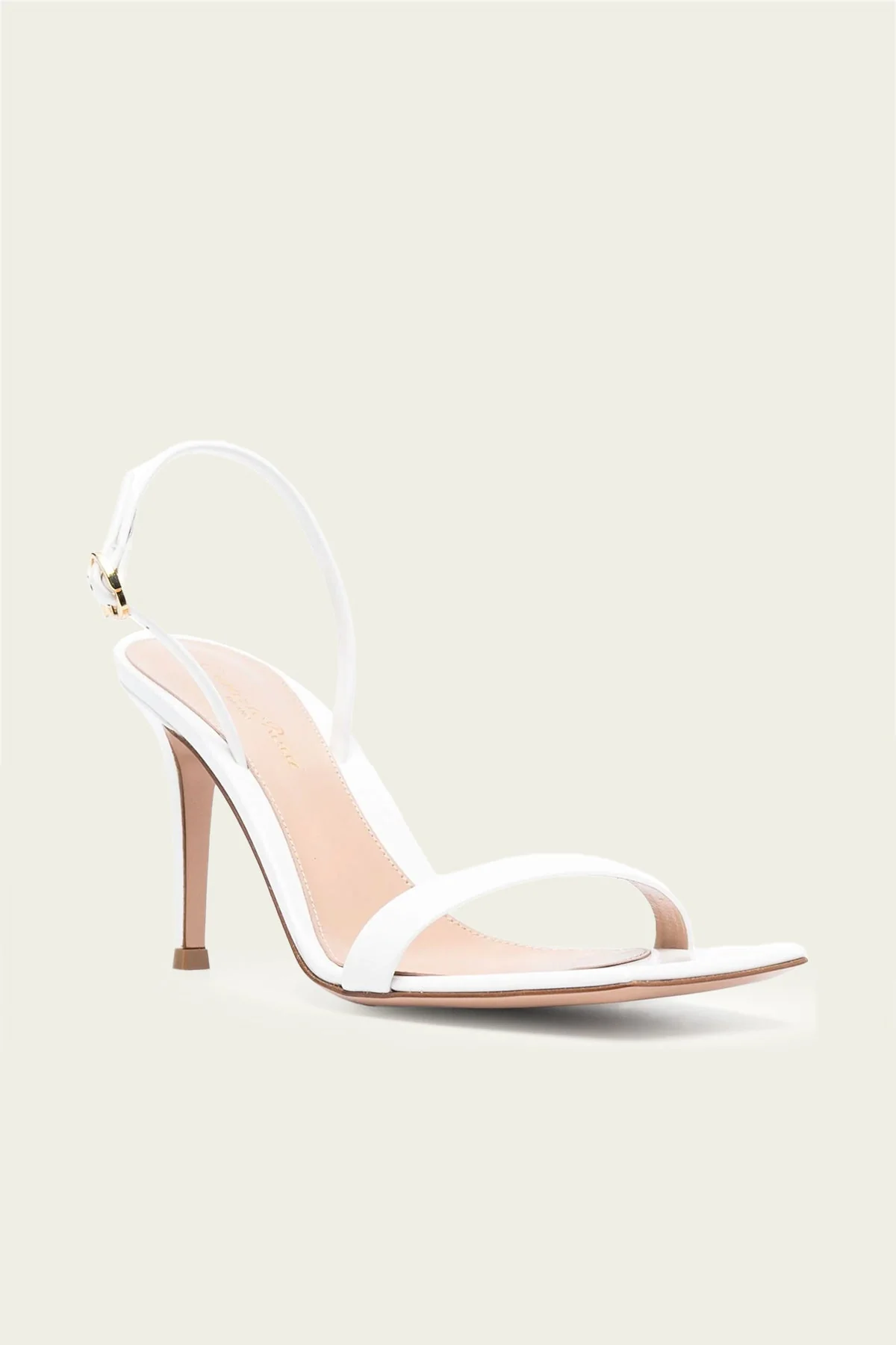 Ribbon Stilleto Slingback Sandal in White - Image 2