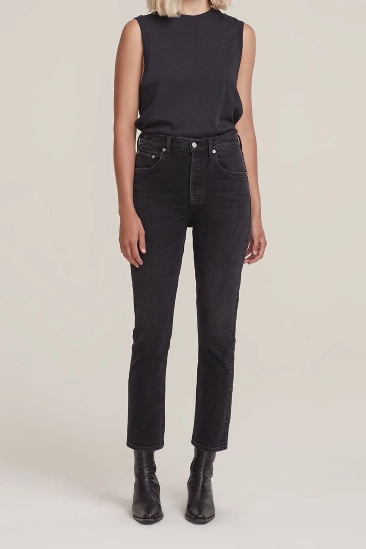 Riley High Rise Straight Crop Jean in Panoramic - Image 2