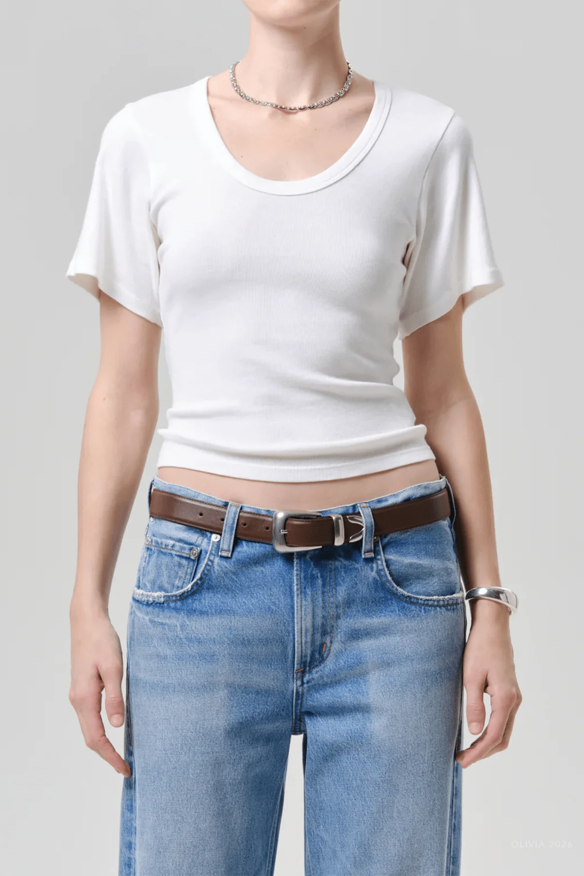 Rosalie U-Neck Tee in Pashmina - Image 2
