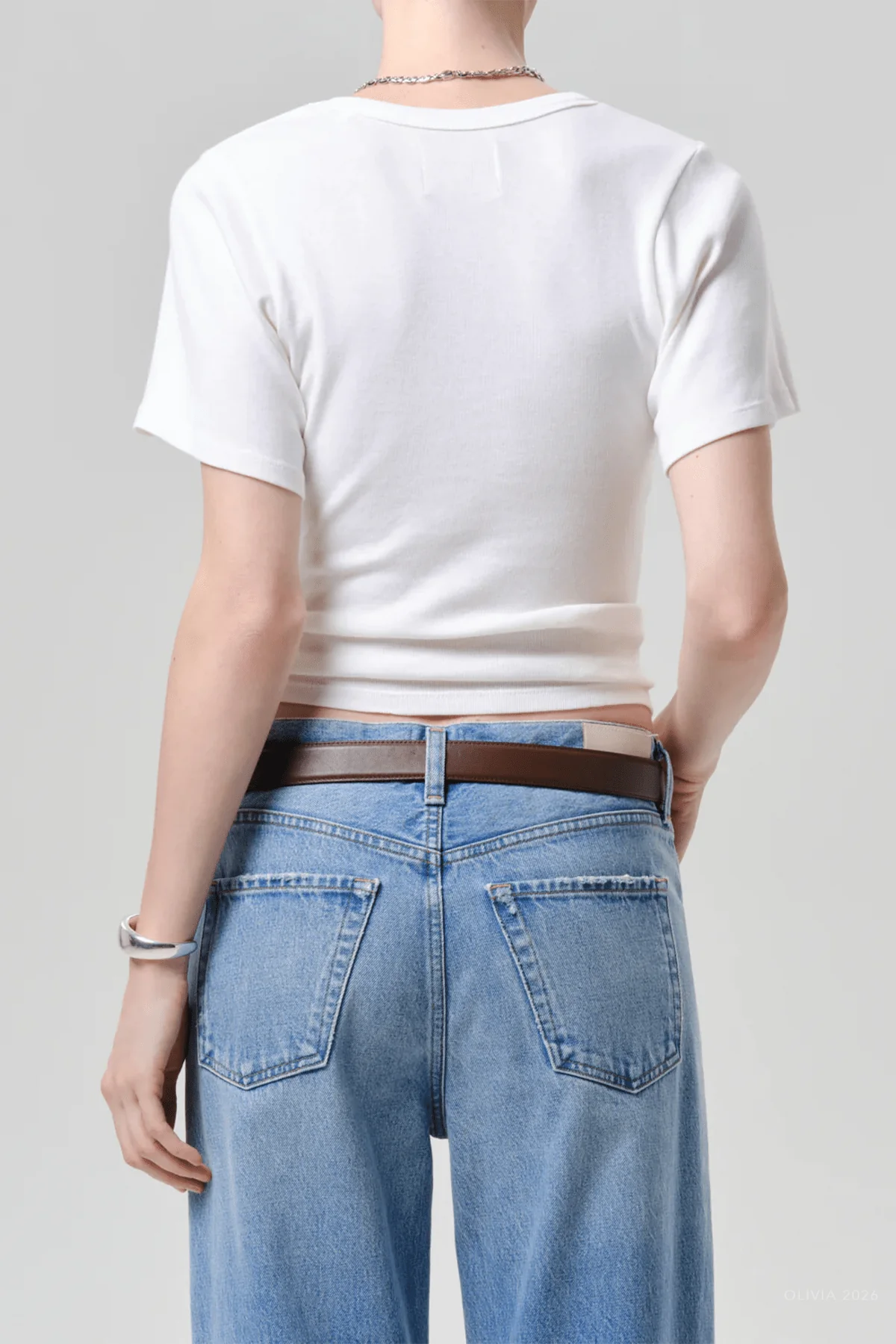 Rosalie U-Neck Tee in Pashmina - Image 3