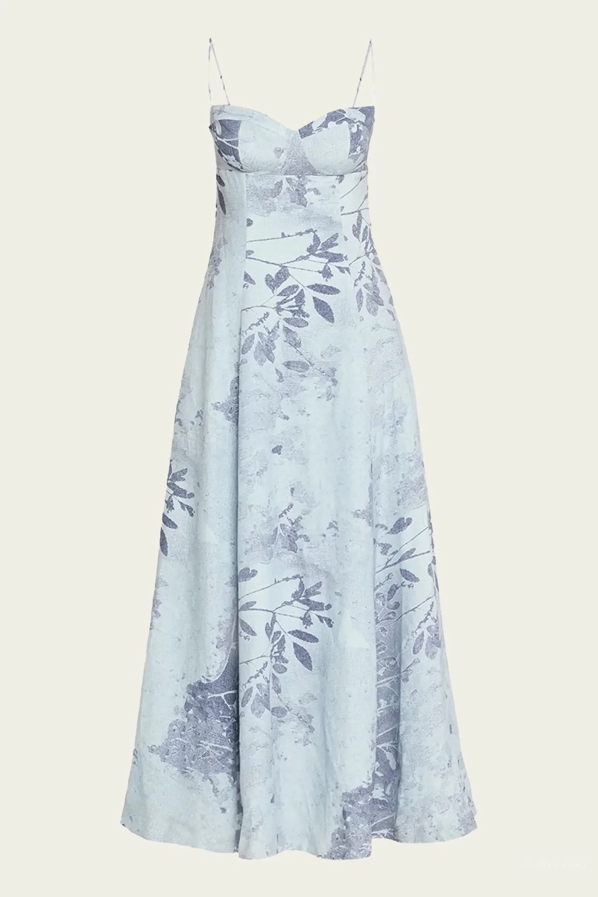 Rudie Bustier Maxi Dress in Sky Floral