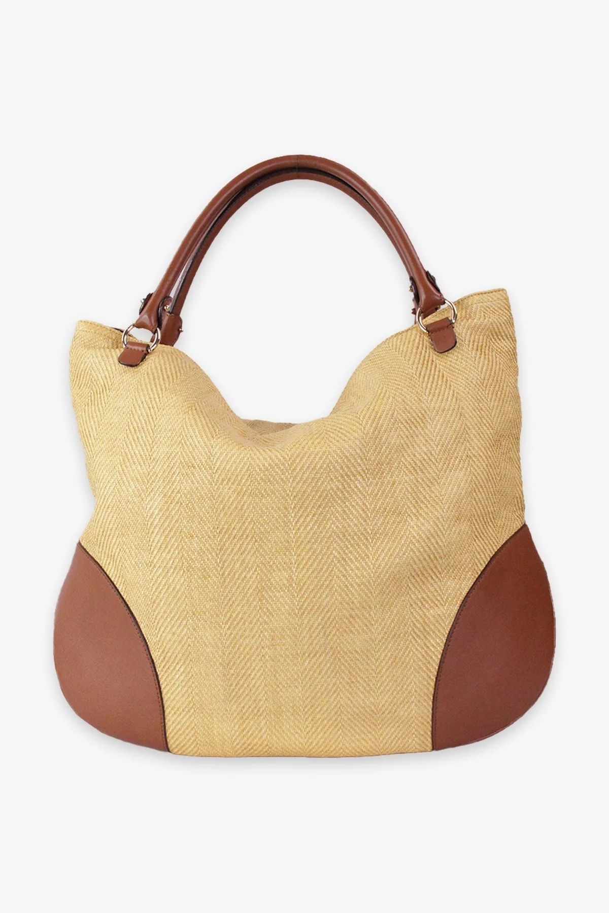Salvatore Ferragamo Leather Trimmed Straw Tote - Image 3