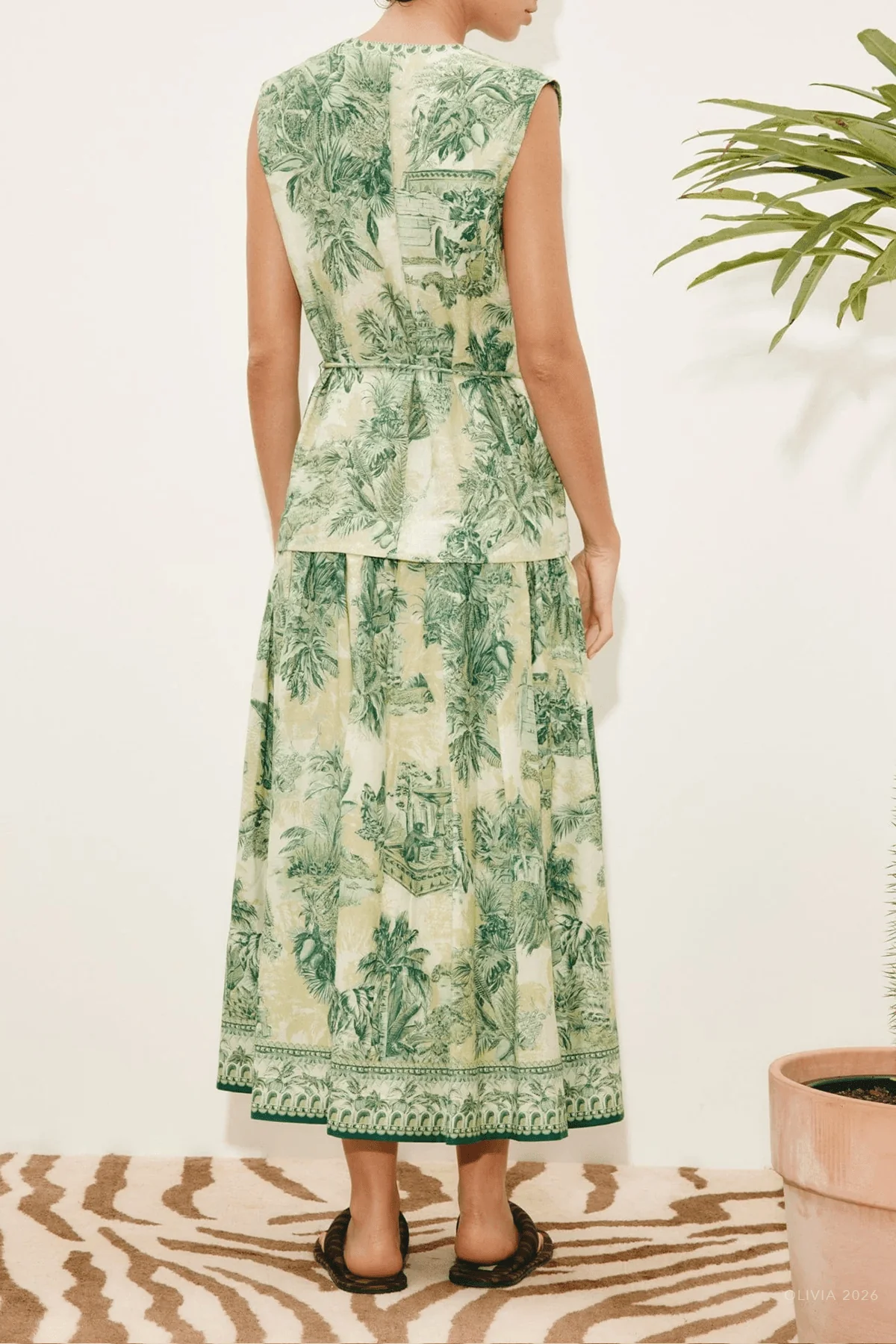 Sara Midi Dress in Green - Image 3