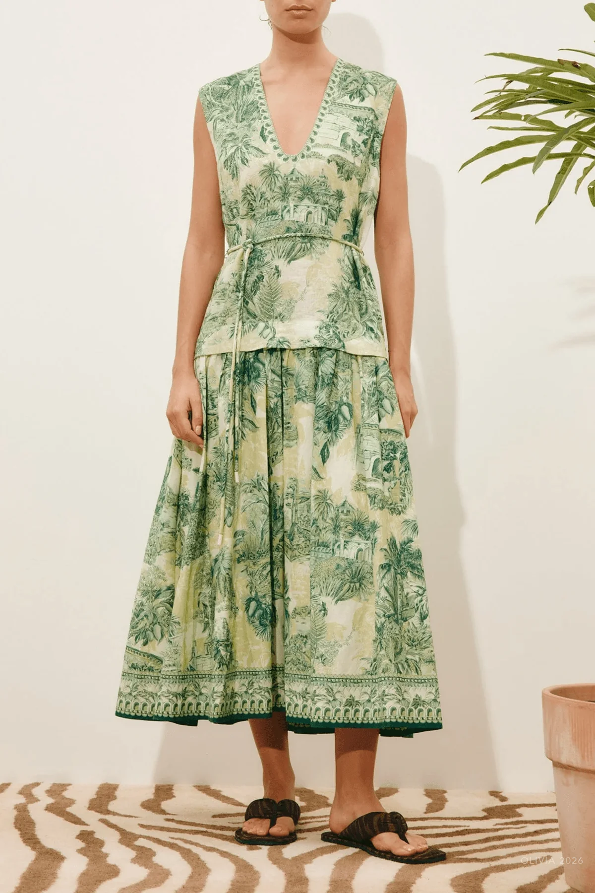 Sara Midi Dress in Green - Image 4