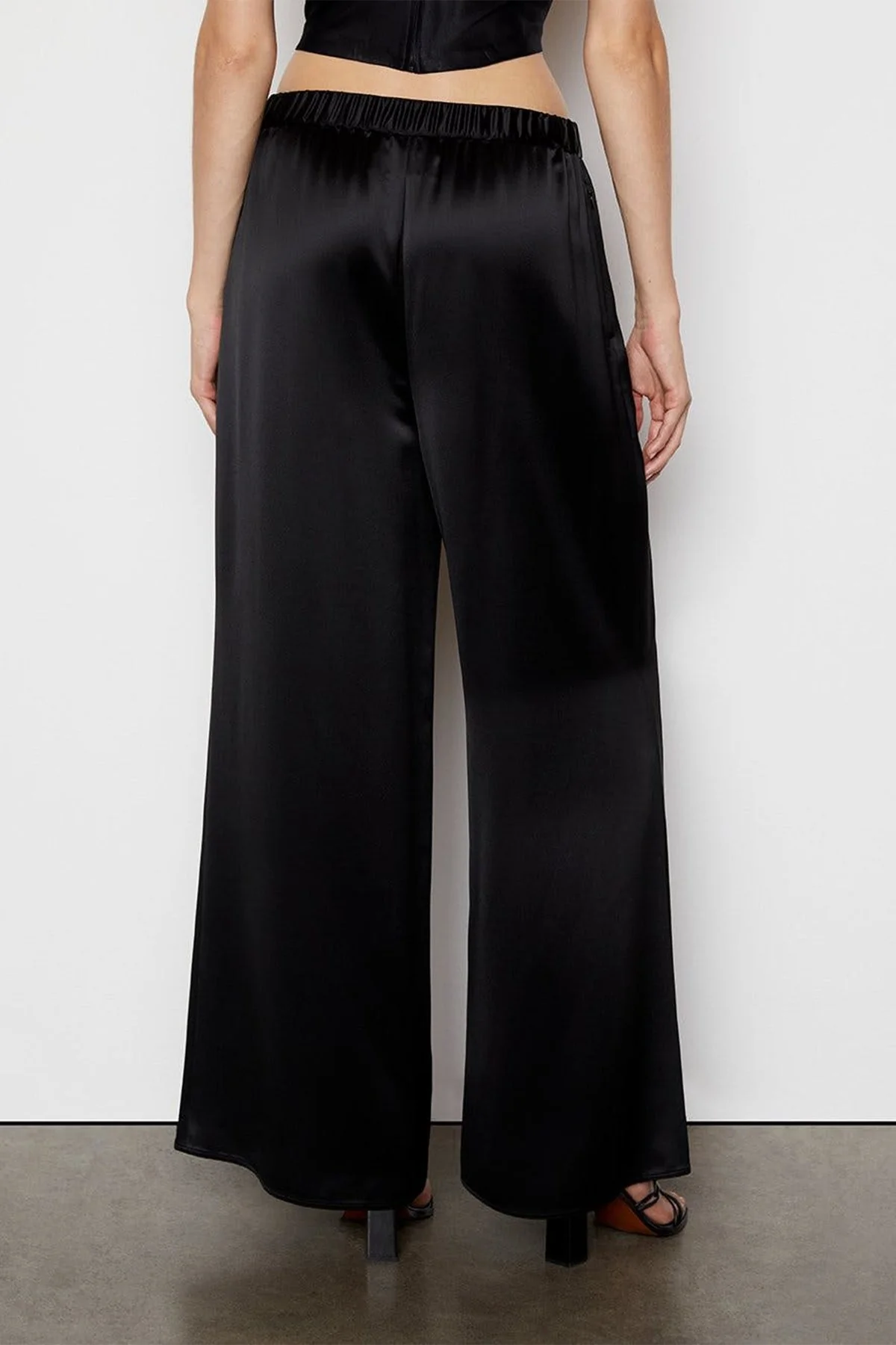 Satin PJ Pant in Noir - Image 3