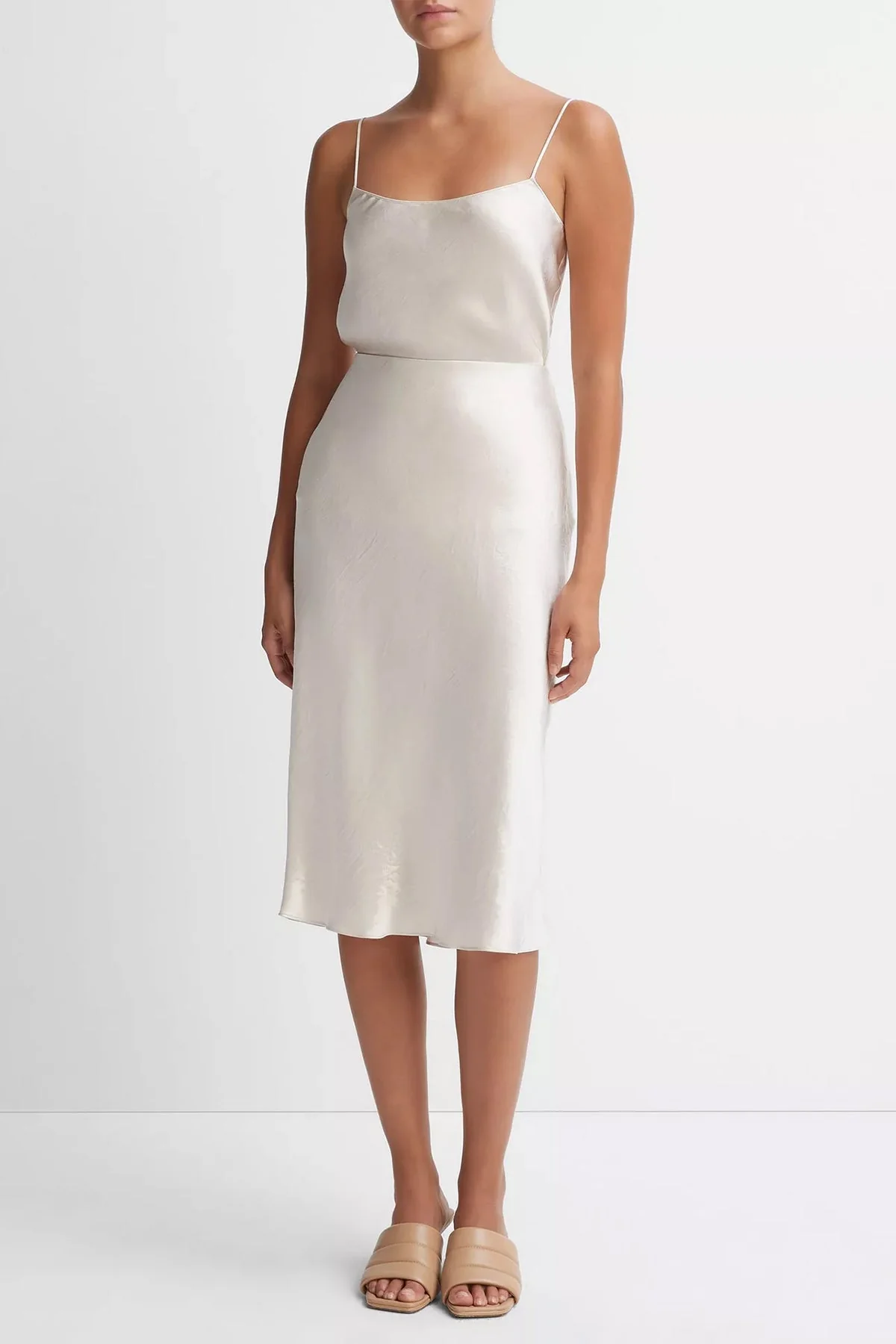 Satin Slip Skirt in Champagne - Image 2
