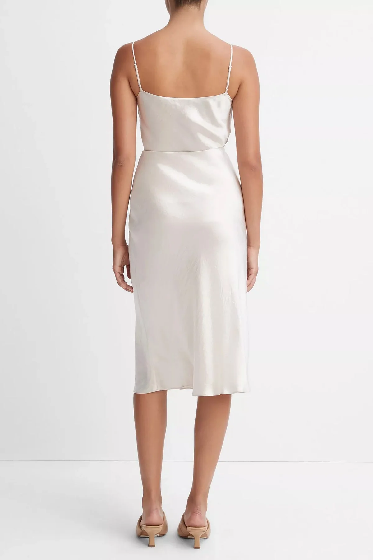 Satin Slip Skirt in Champagne - Image 3