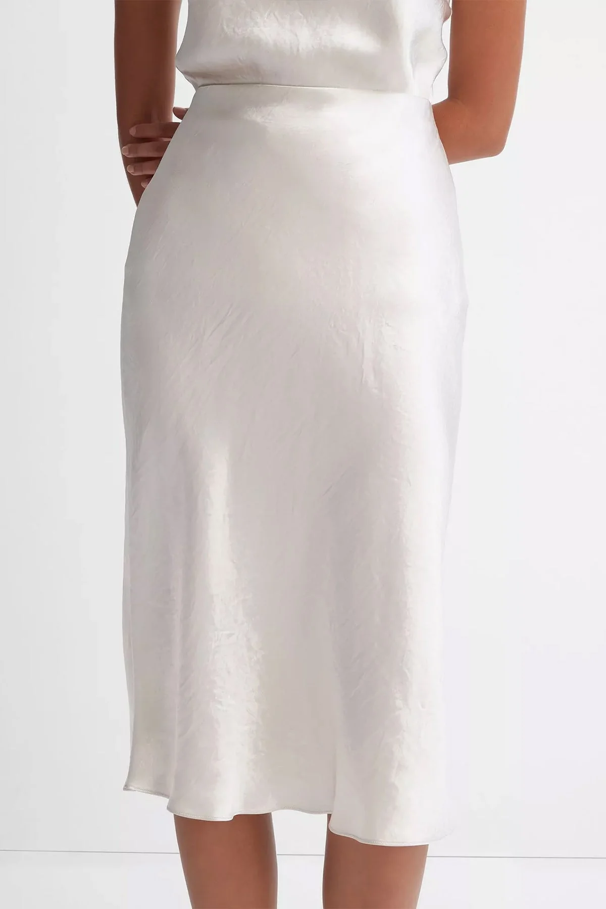 Satin Slip Skirt in Champagne - Image 4