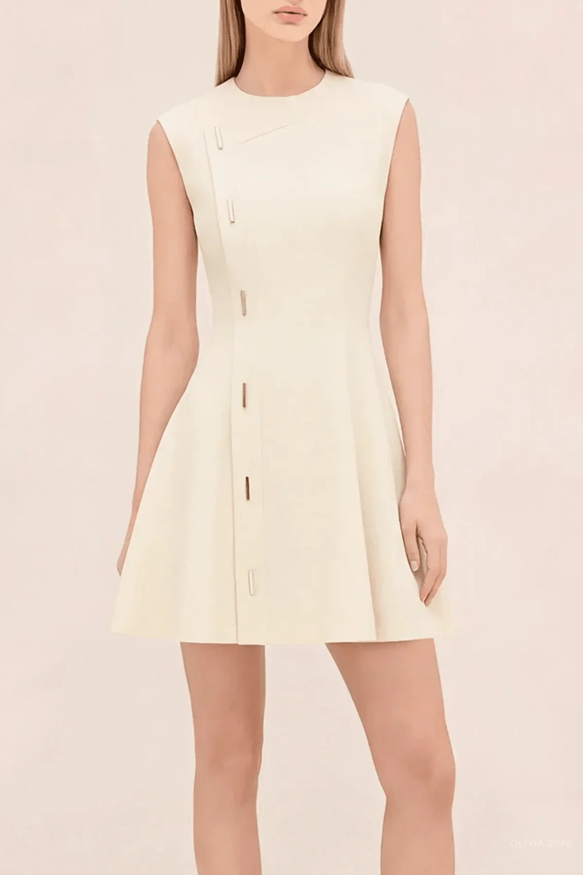 Sephira Dress in Off-White - Image 2
