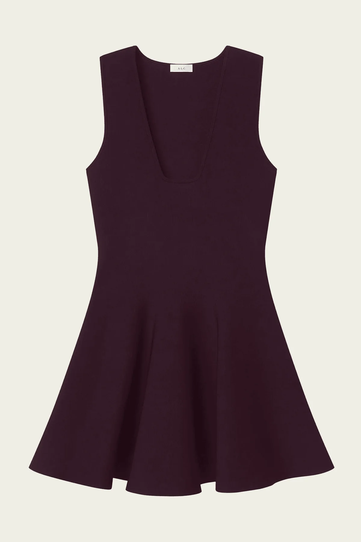 Sera Compact Knit Mini Dress in Deepest Brown