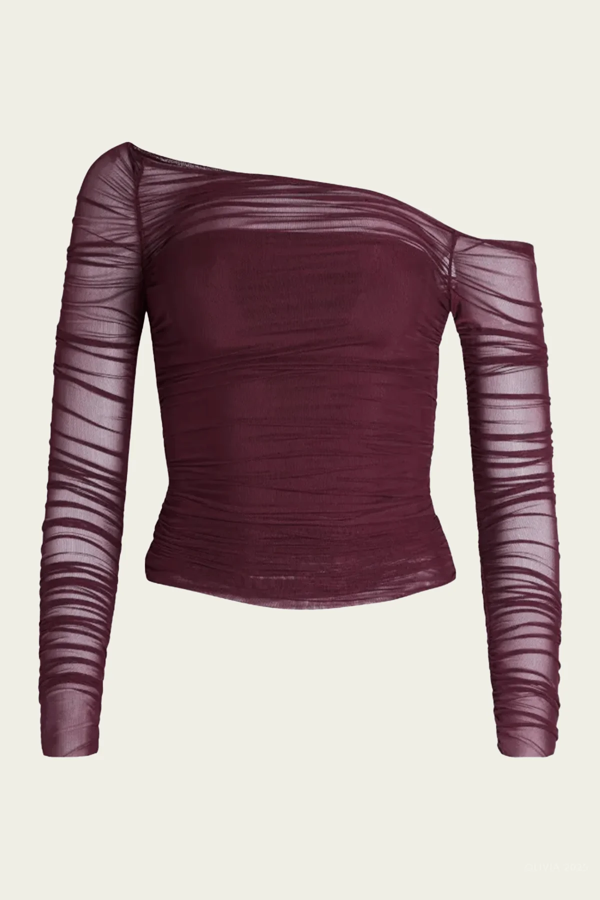 Shauna Mesh Top in Merlot