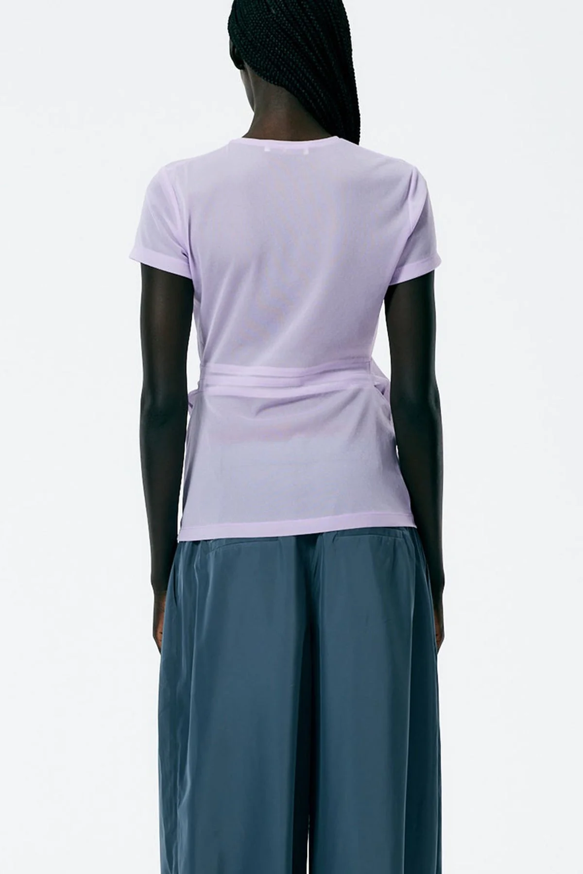 Sheer Gauze Baby T-Shirt in Dusty Lavender - Image 2