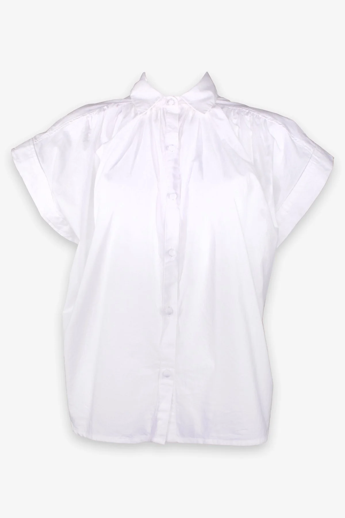 Penny Short Sleeve Blouse in Star White