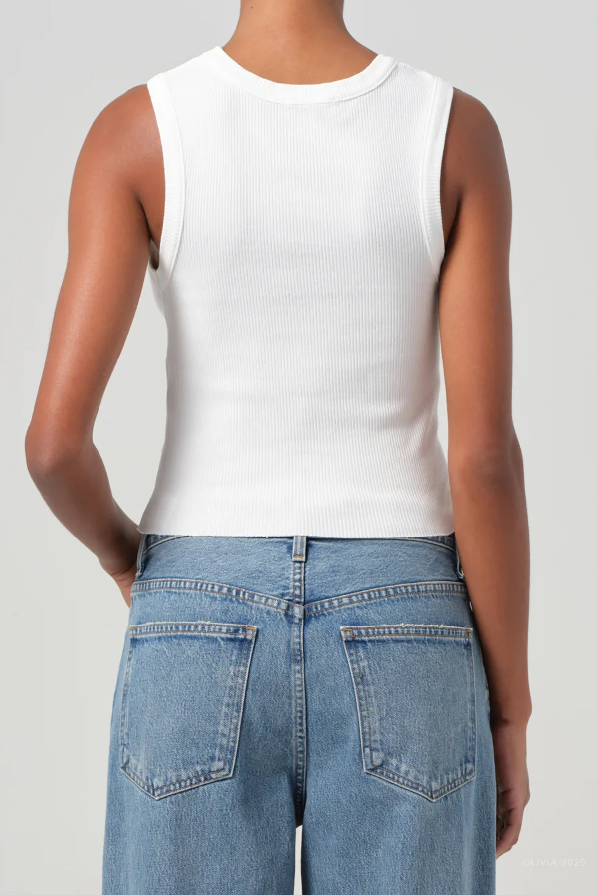 Shrunken Poppy Tank in White - Image 3