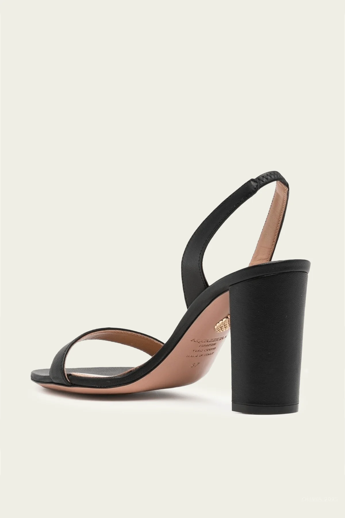 So Nude Block Nappa Sandal 85 in Black - Image 3