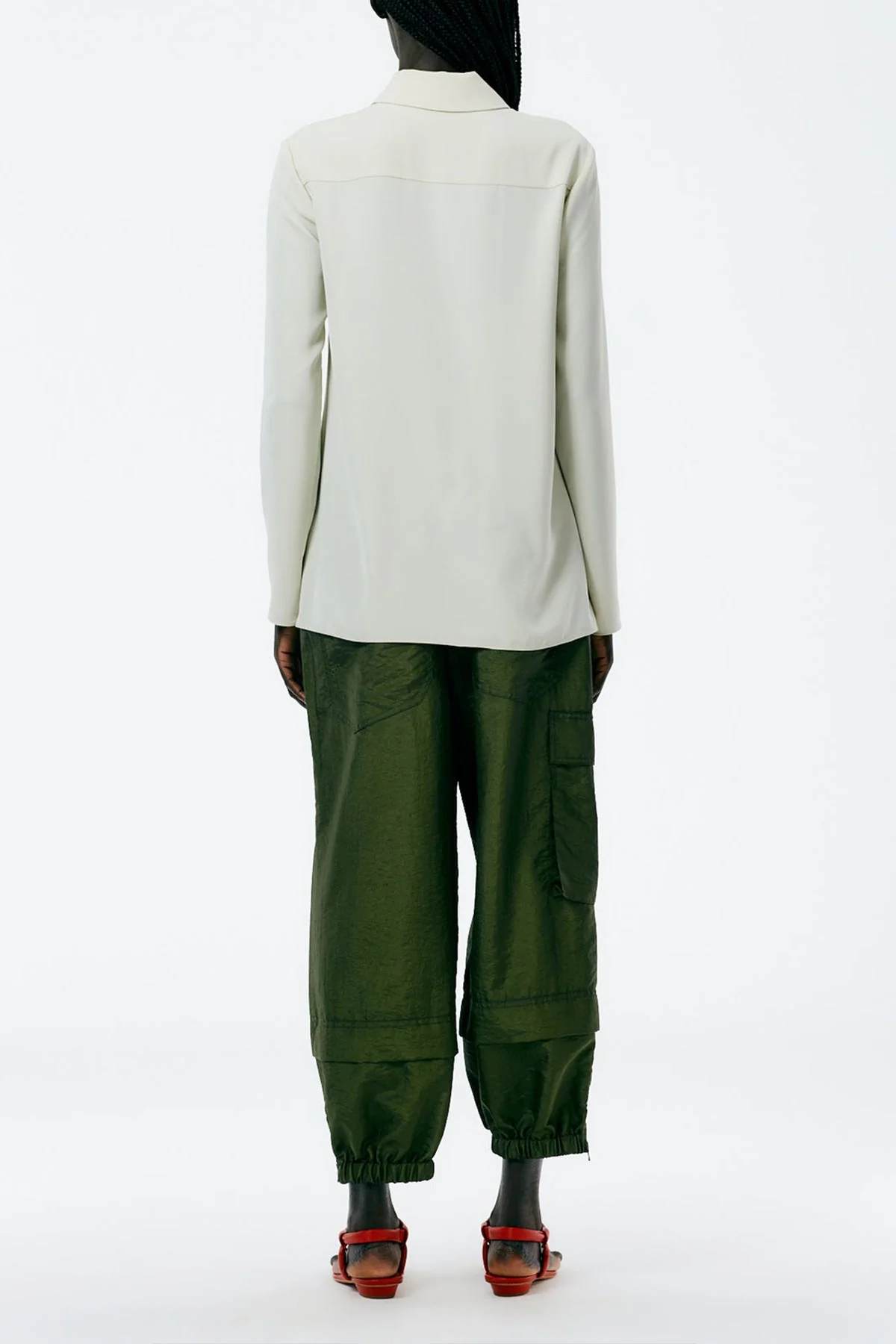 Soft Drape Slim Shirt in Dune - Image 3