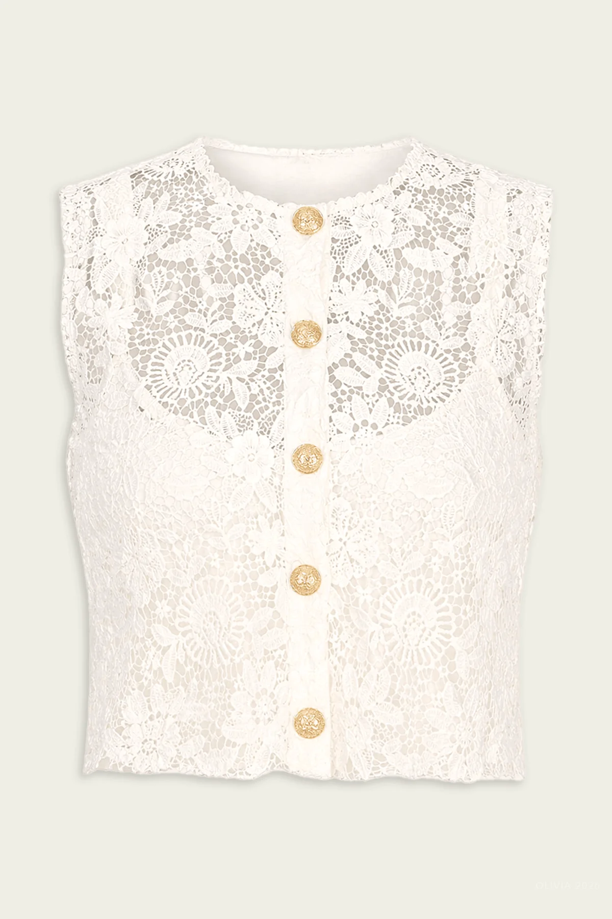 Sophie Lace Vest in White