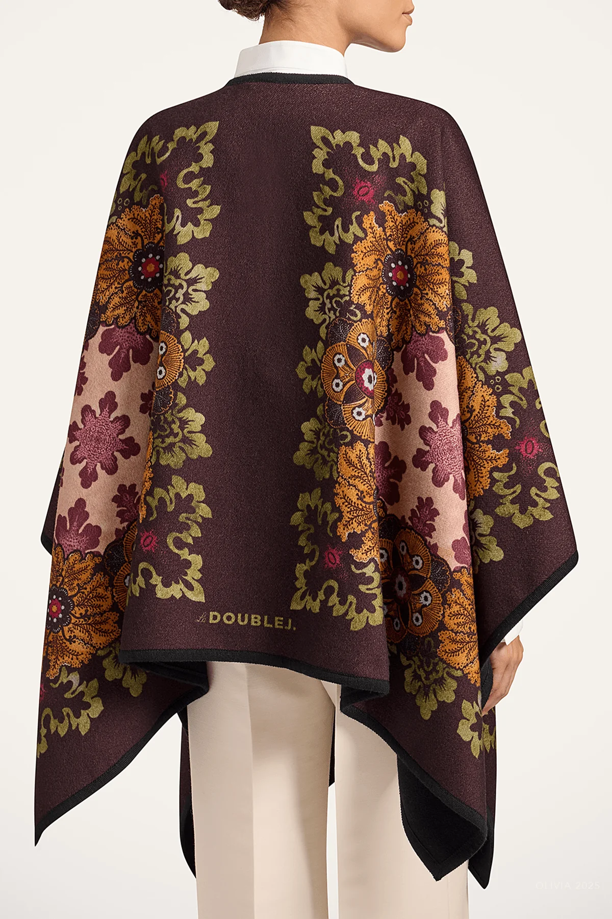 Soul Poncho in Bounty Placée Burgundy - Image 3