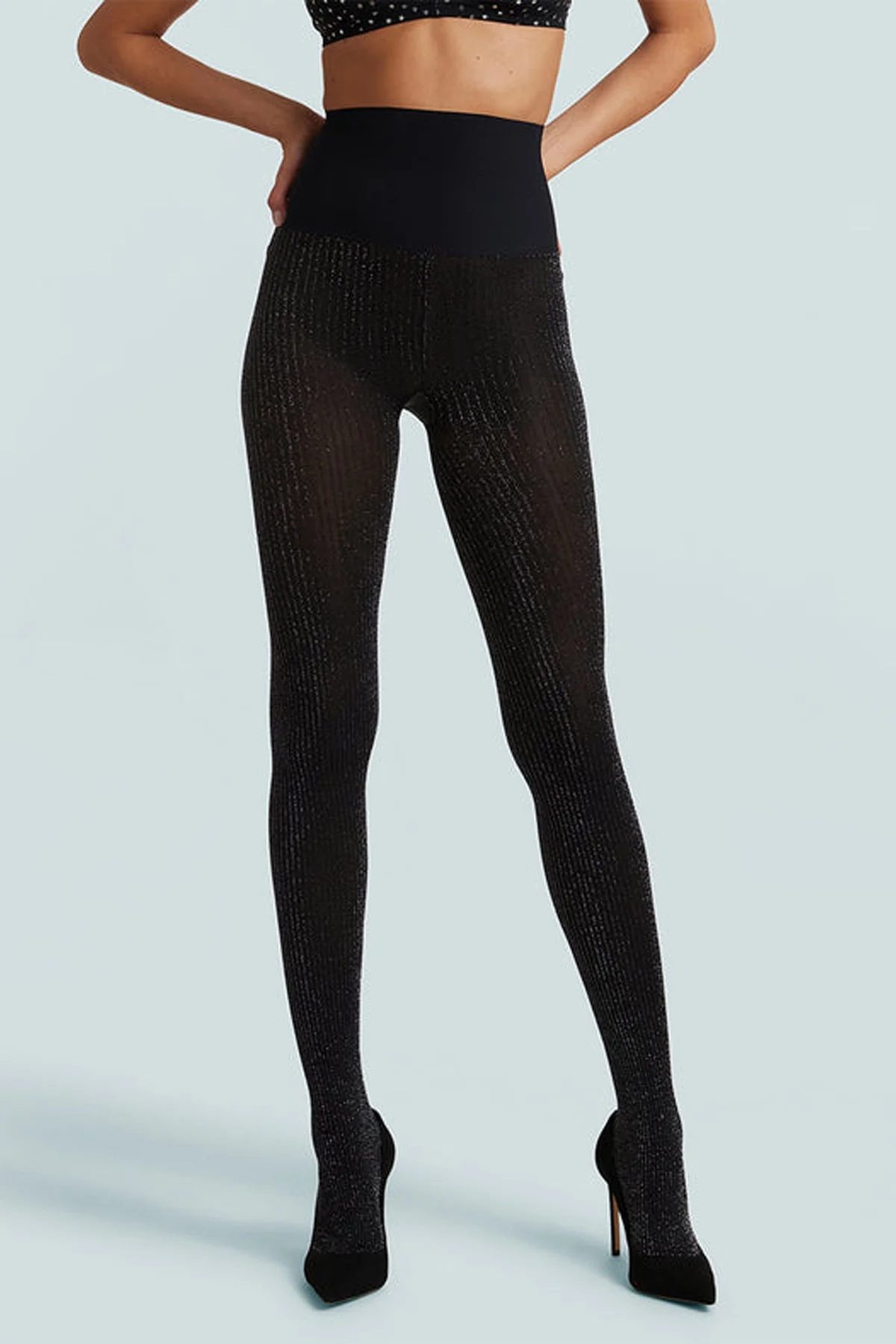 Sparkle Rib Semi Opaque in Black