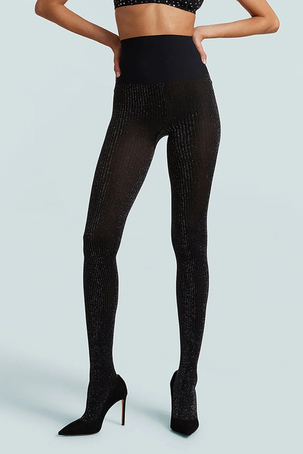 Sparkle Rib Semi Opaque in Black - Image 2
