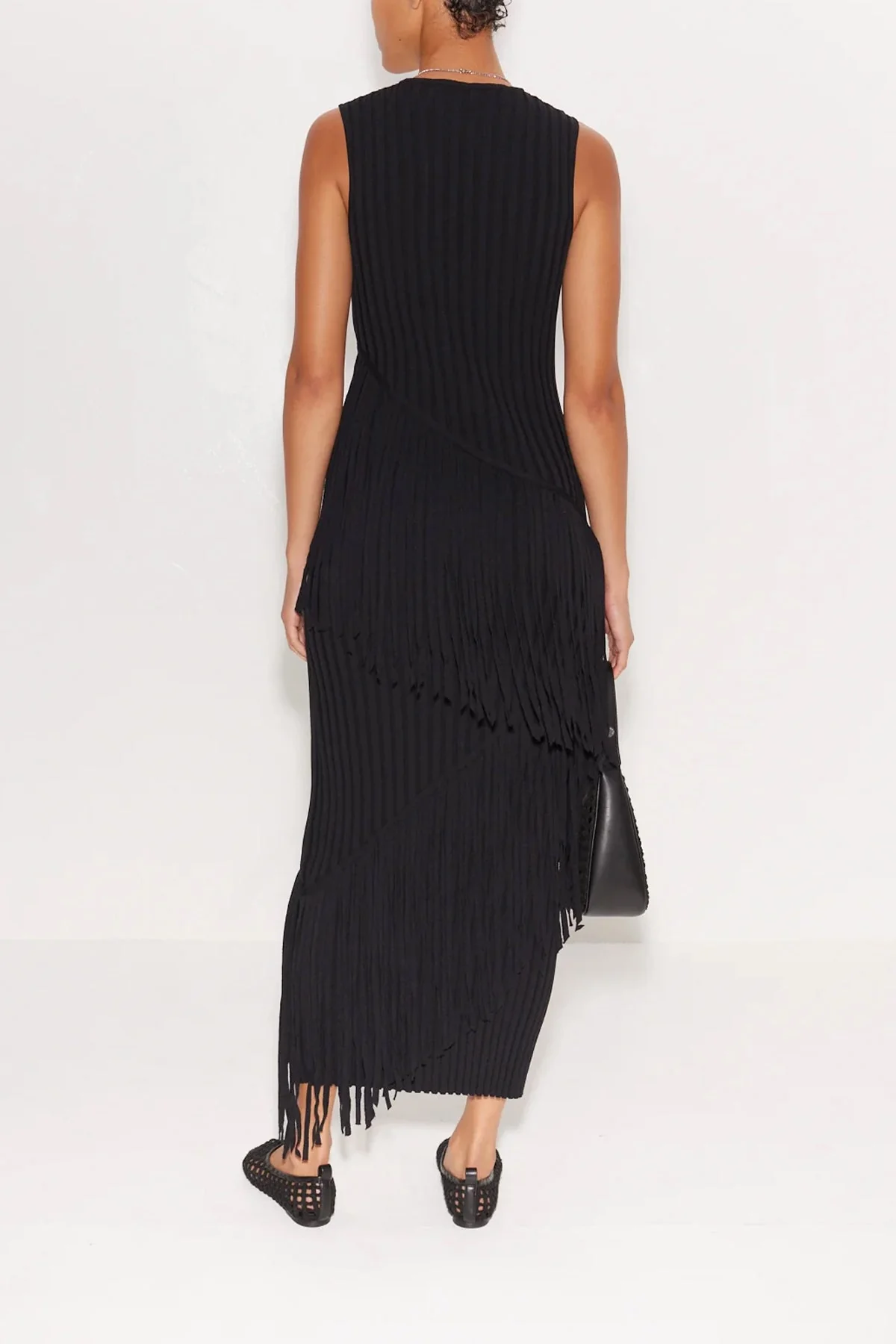 Spiral Knit Dress in Black - Image 3