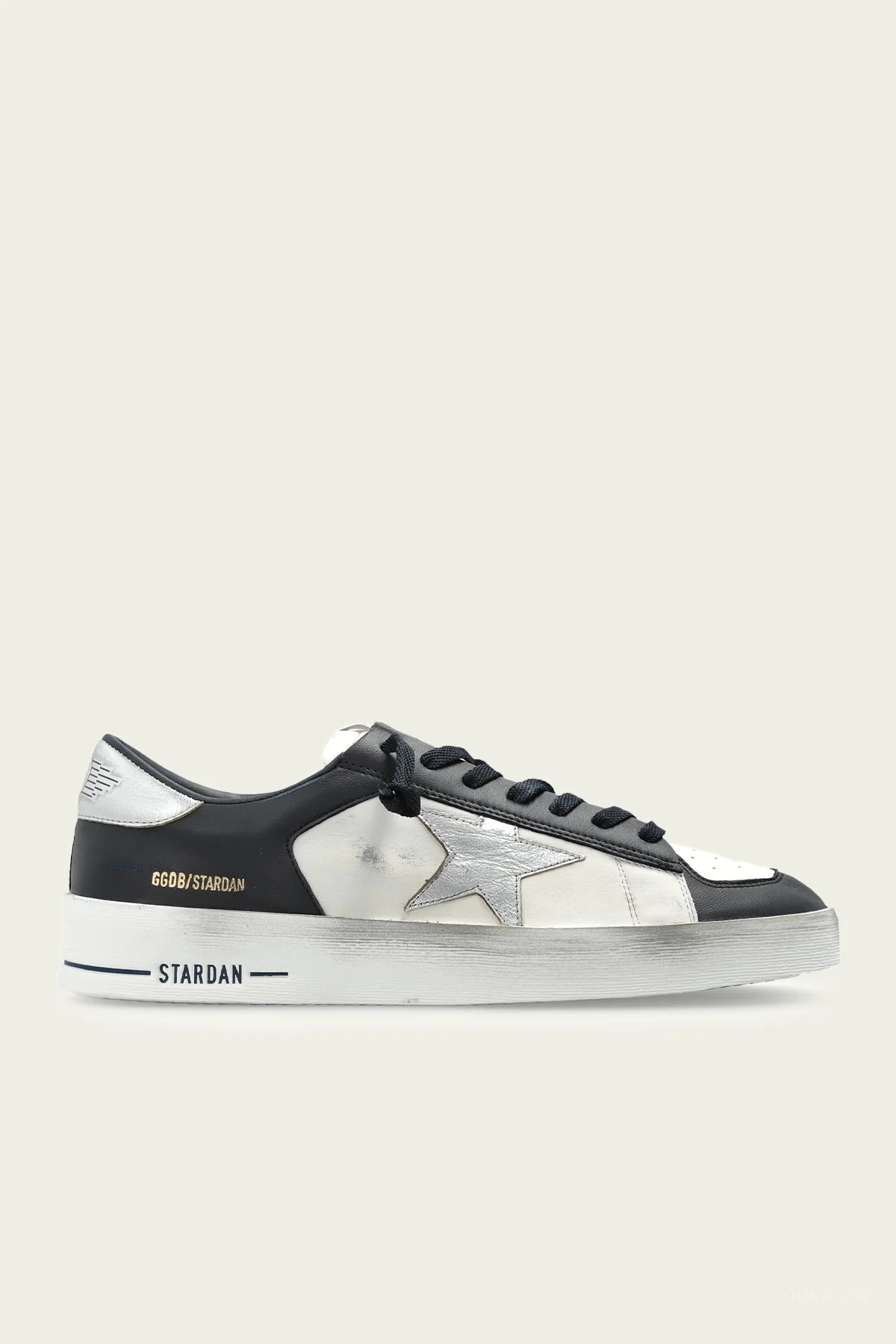 Stardan Optic White Navy Leather Men Sneaker