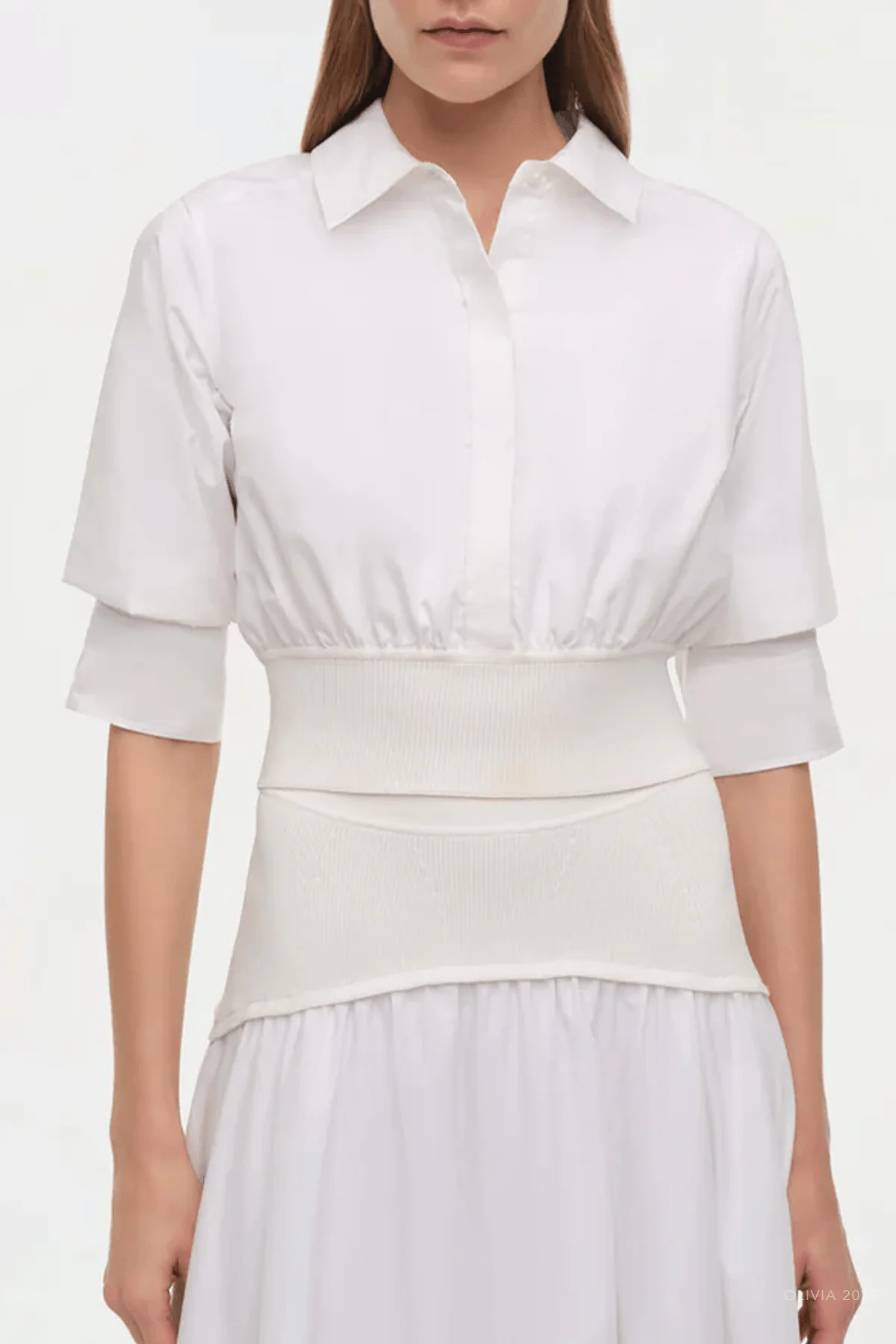 Stiles Knit Cotton Shirt in White - Image 2