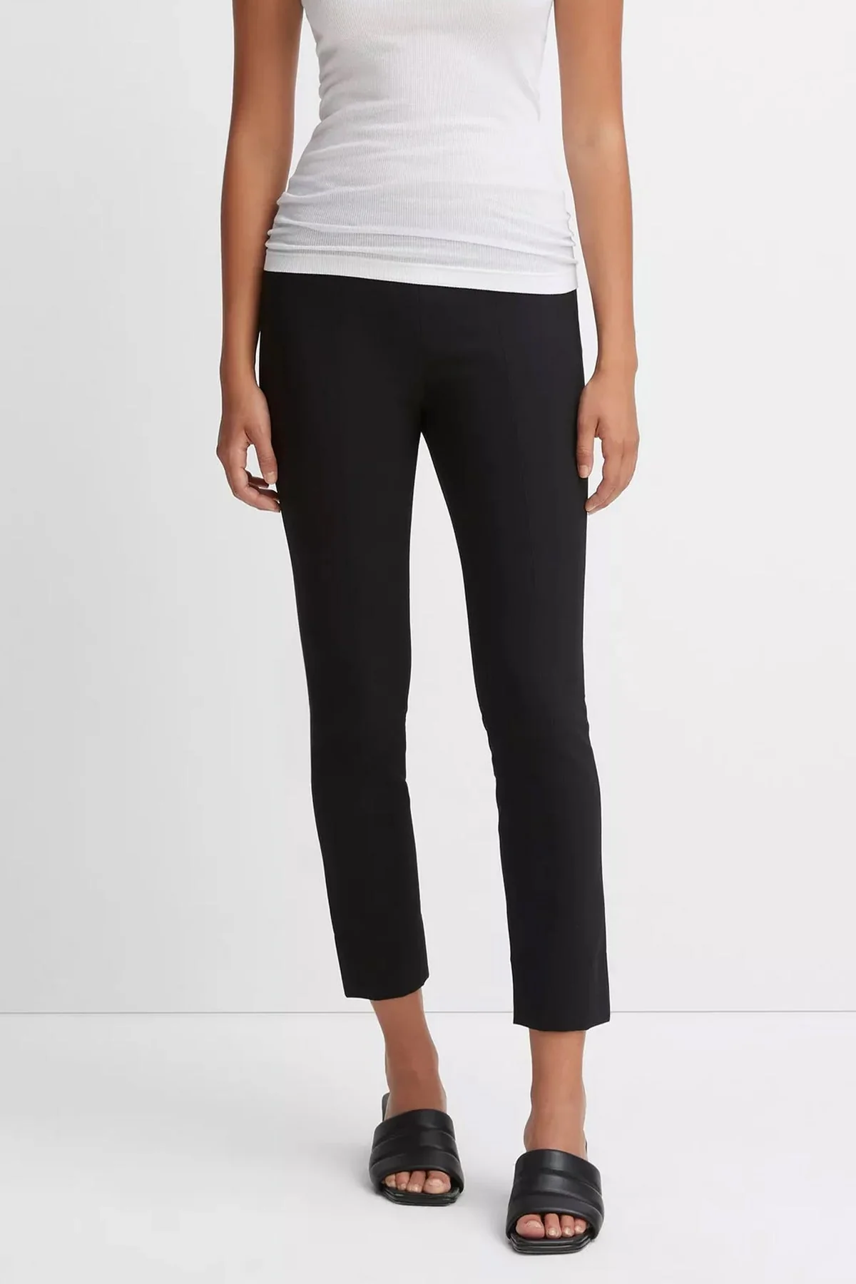 Stitch Front Seam Ponte Legging in Black - Image 2
