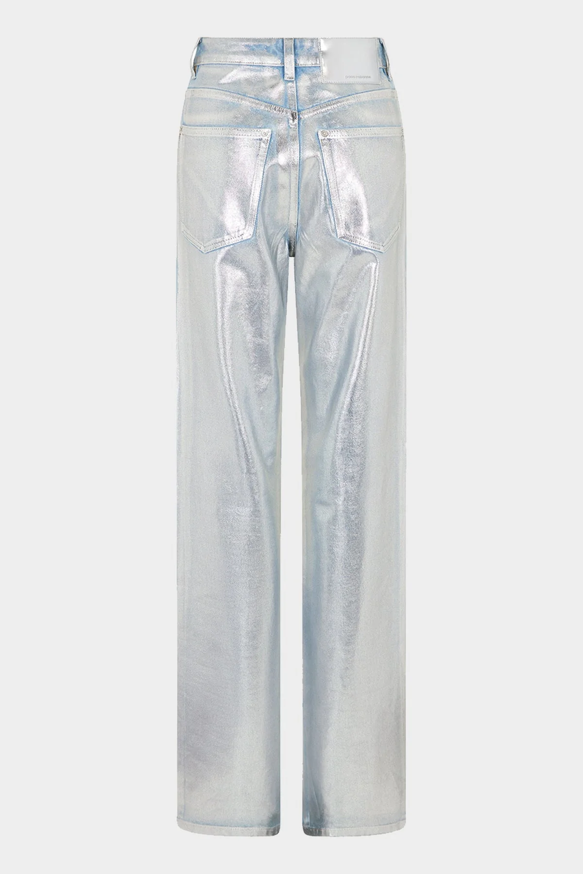 Straight Metallic Paint Effect Jeans in Light Silver - Image 5