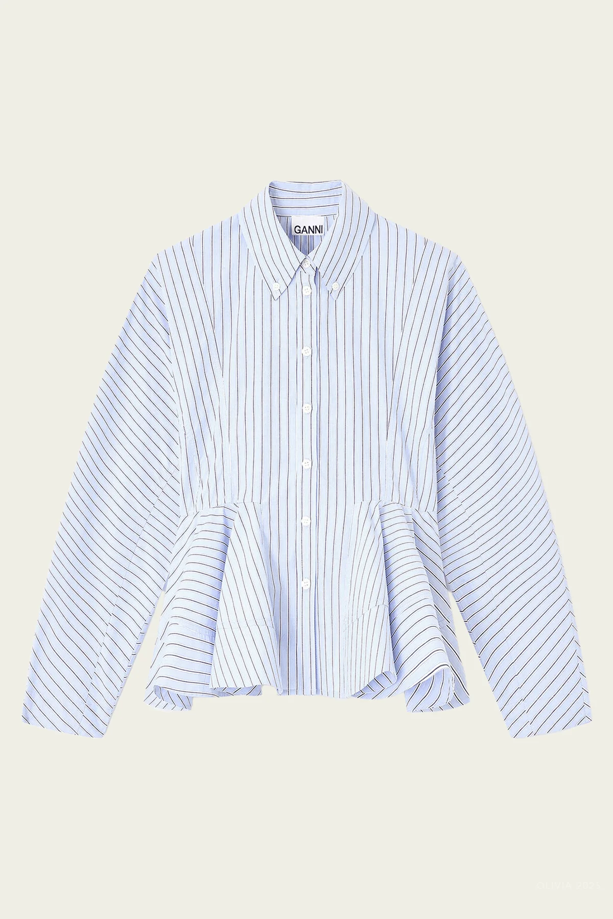 Stripe Peplum Shirt in Lavender Lustre