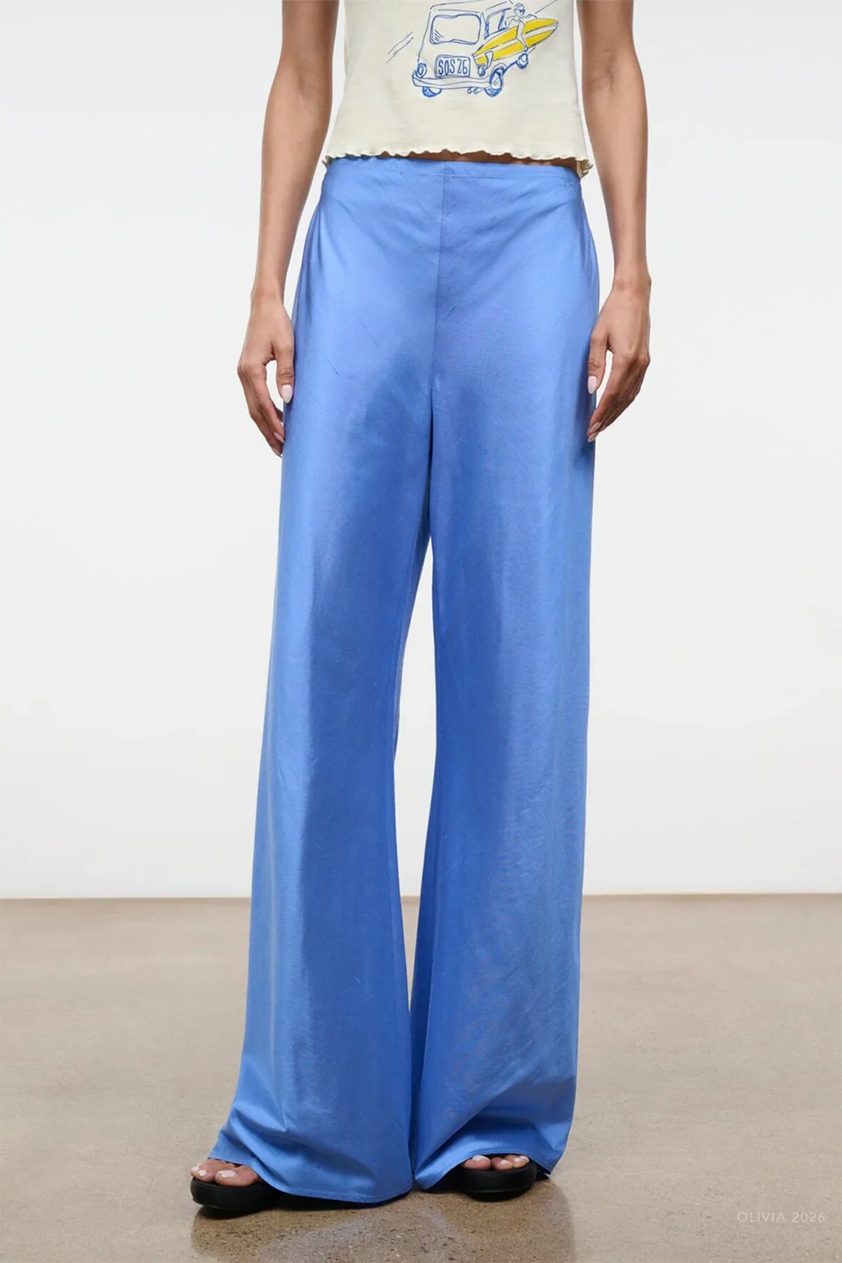 Stroll Silk Pant in Coast - Image 2