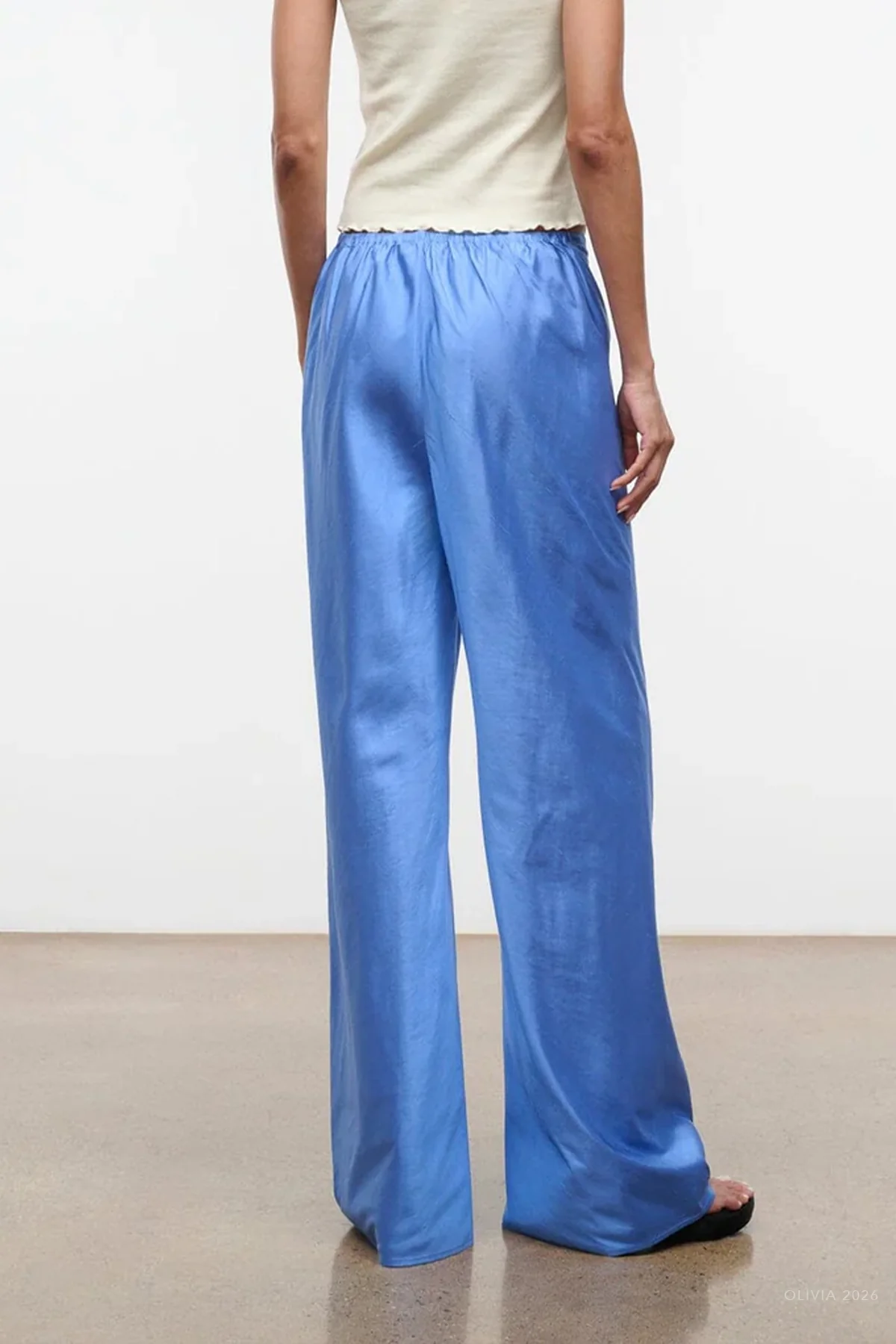 Stroll Silk Pant in Coast - Image 3