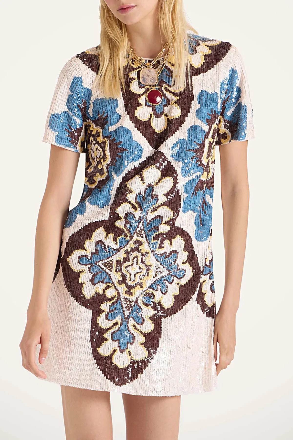 Super Mini Swing Dress in Palazzo Chocolate - Image 2
