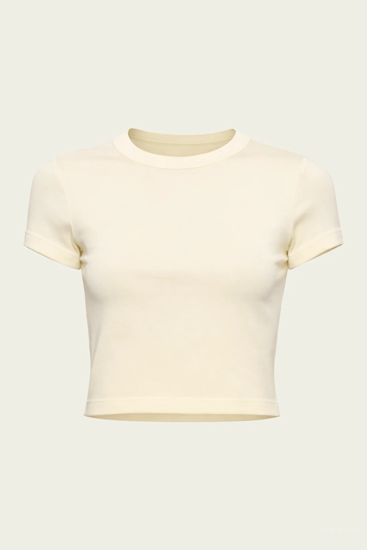 Supima Baby Rib Cropped Tee in Flan