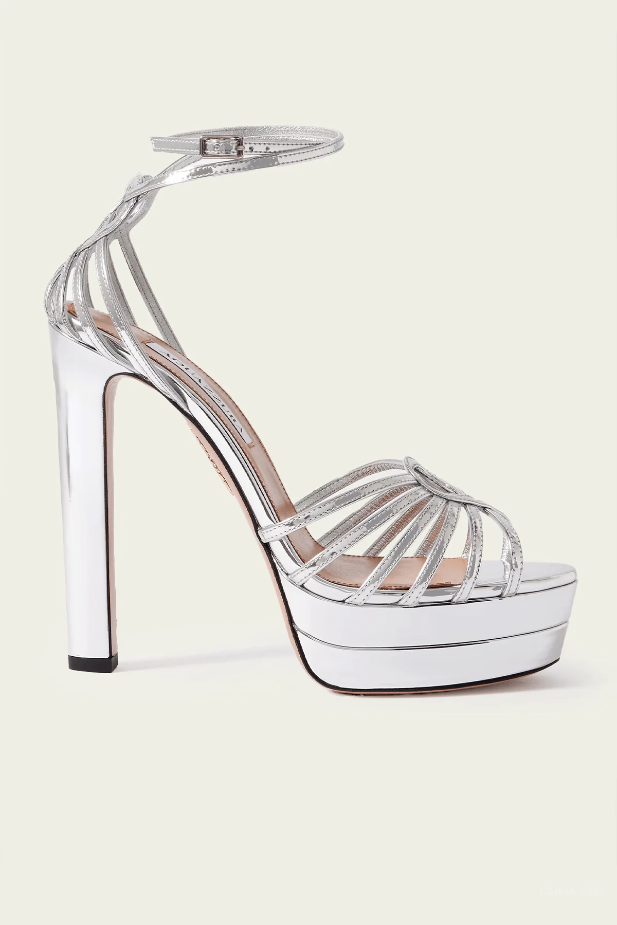 Sweetheart Sandal Plateau 130 in Silver