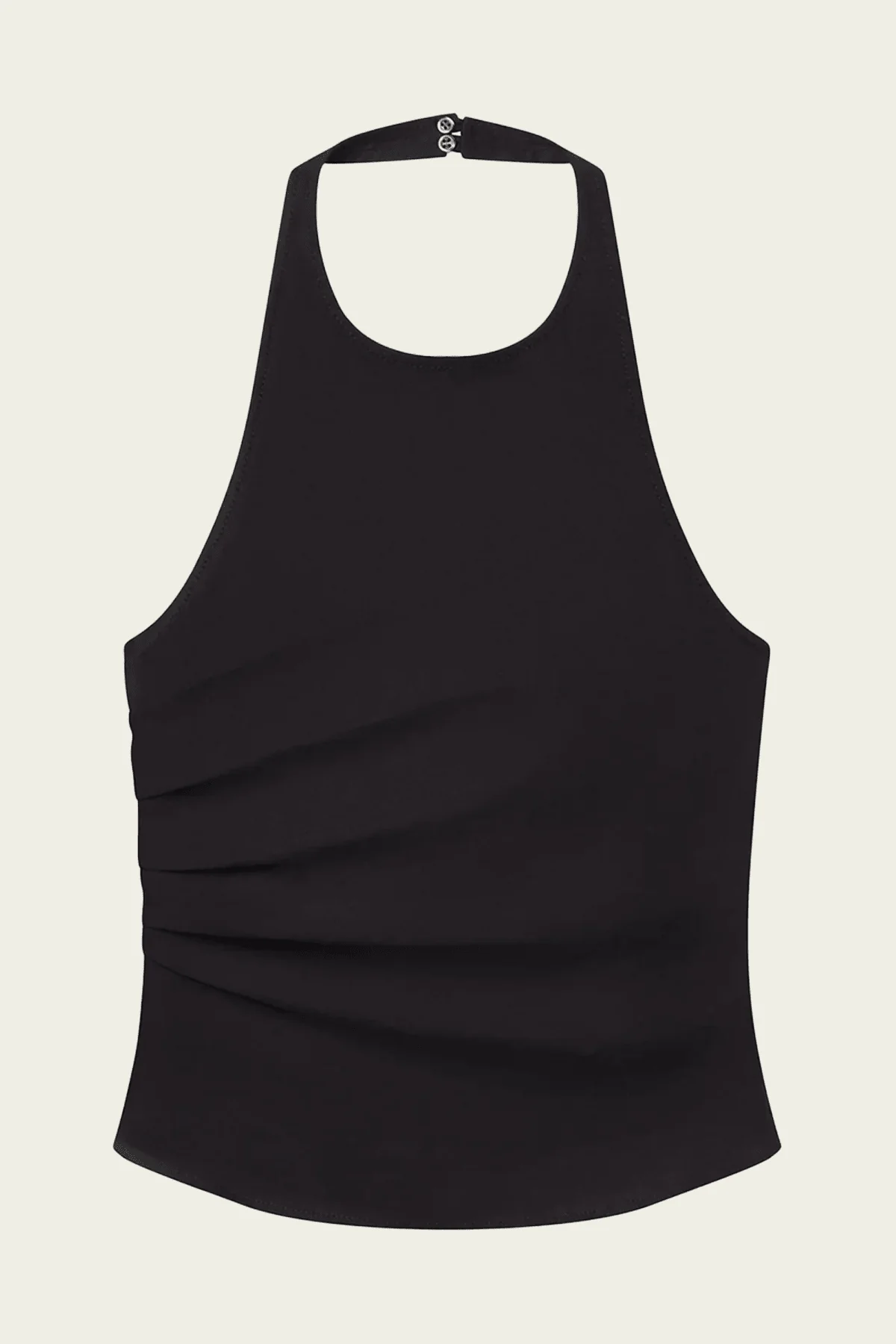 Sylvie Linen Halter Top in Black