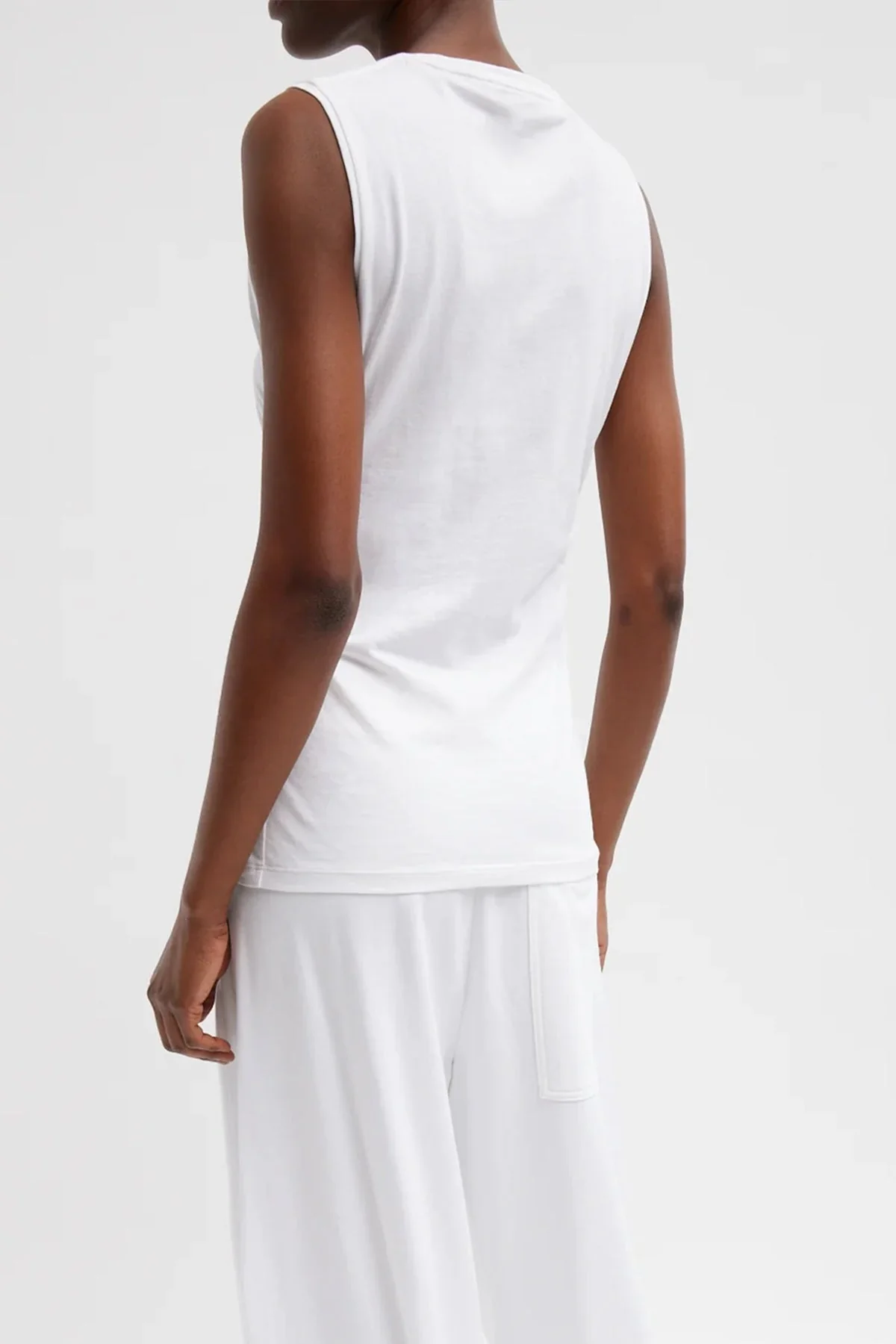 T-Shirting Shirred Crewneck Top in White - Image 2